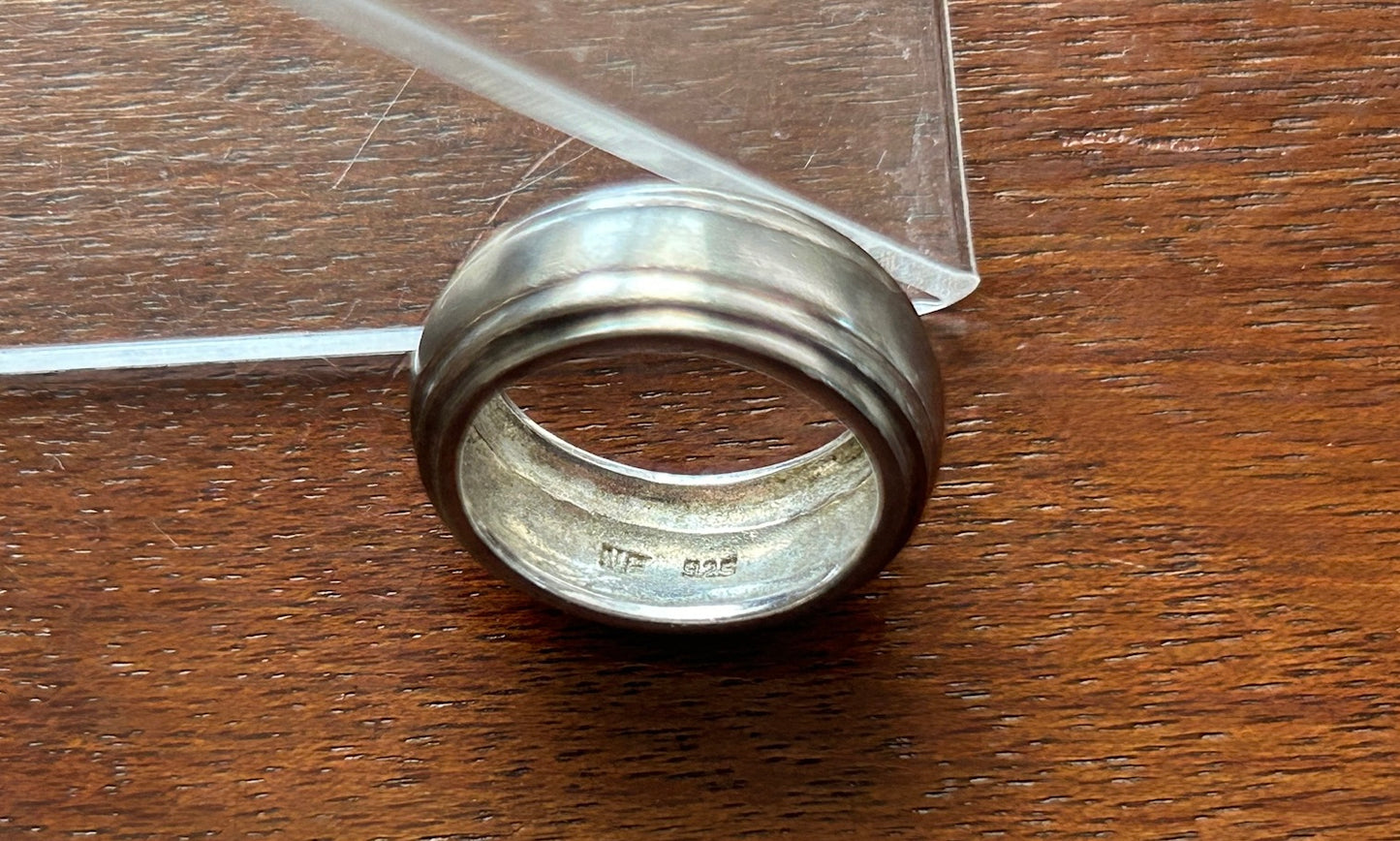 Sterling Silver 925 Wide Band Ring Sz 5.25 - 5.5