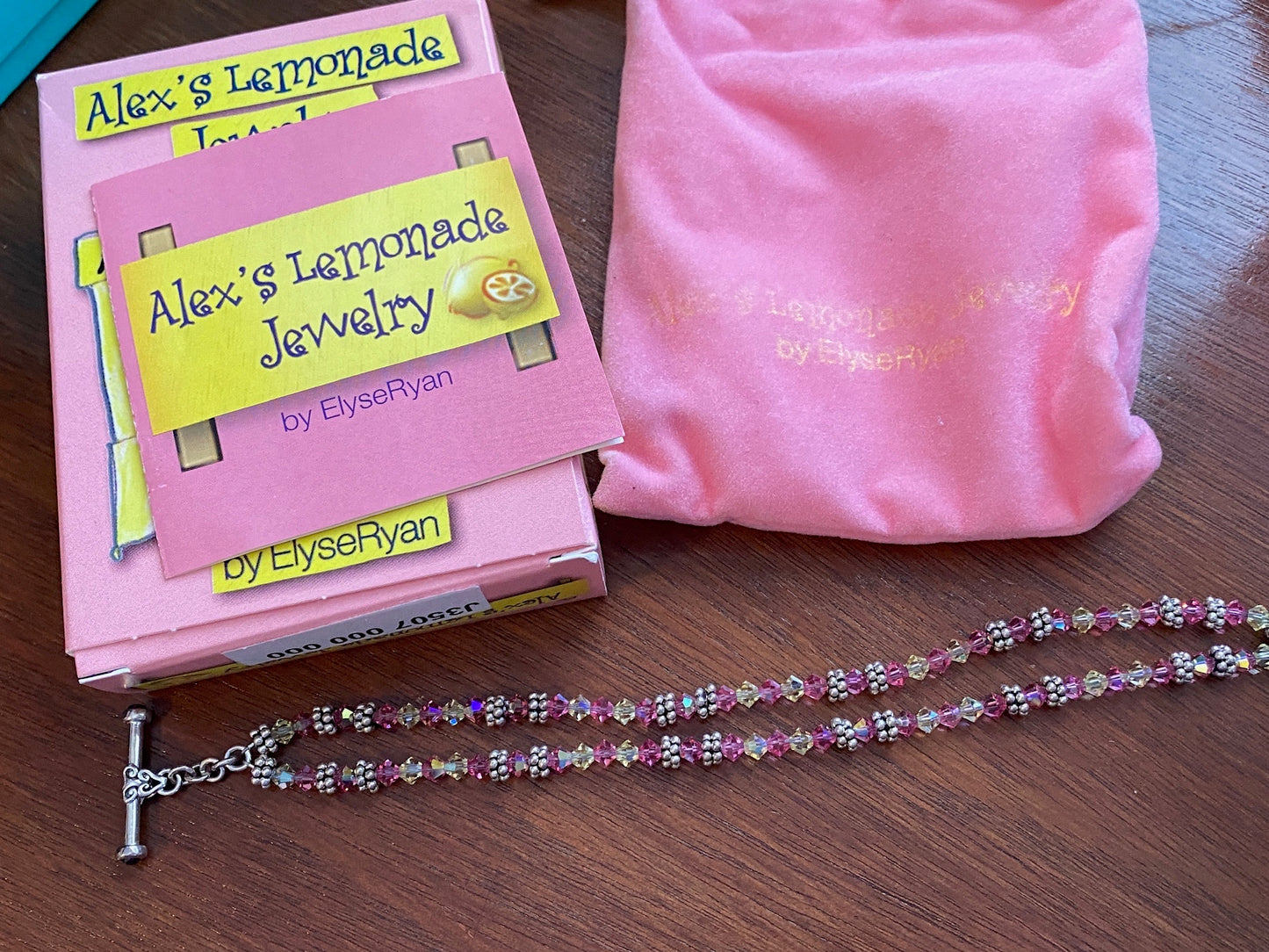 Alex's Lemonade by Elyse Ryan Sterling Silver Crystal Bead Bracelet