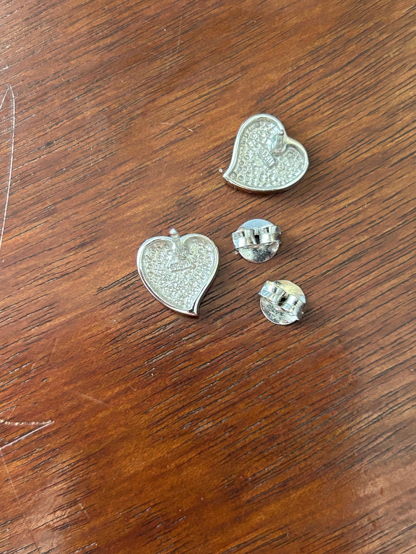 Sterling Silver 925 Heart Stud Pierced Earrings