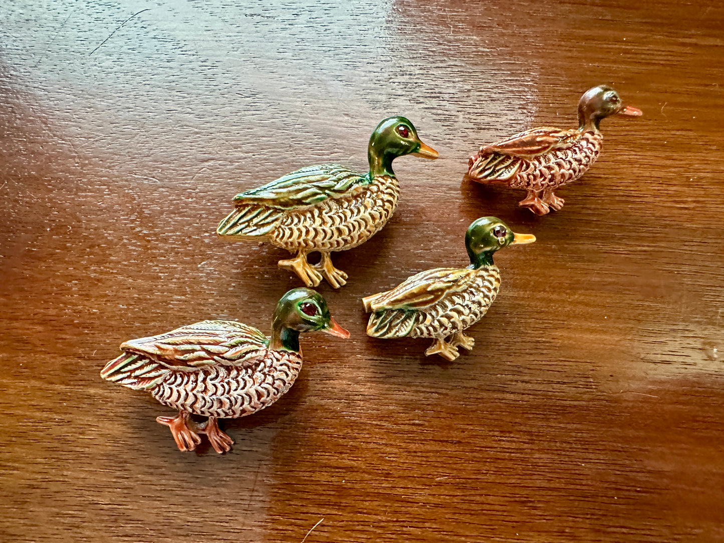 Vintage Lot of 4 Gerrys Signed Enamel Duck Mallard Brooch Lot