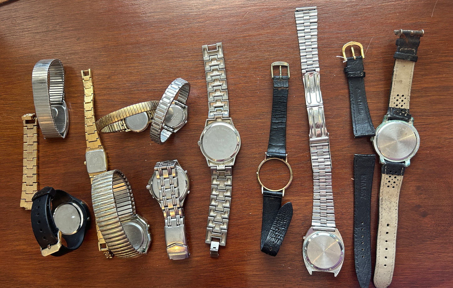 Vintage to Now Mens Watch Wristwatch Lot Parts AS IS Digital Quartz Nugget Band