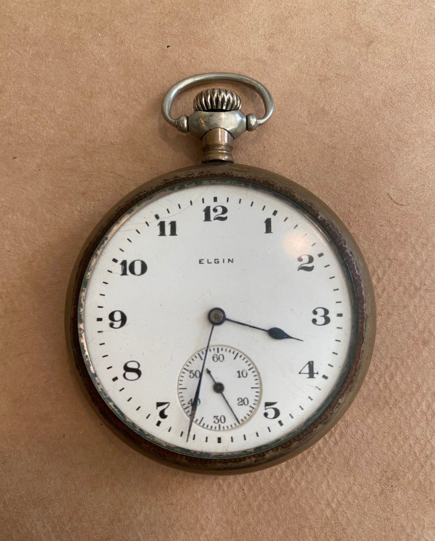 1919 Elgin National Watch Co Pocket Watch Grade 291 16s 7j Nickel Case