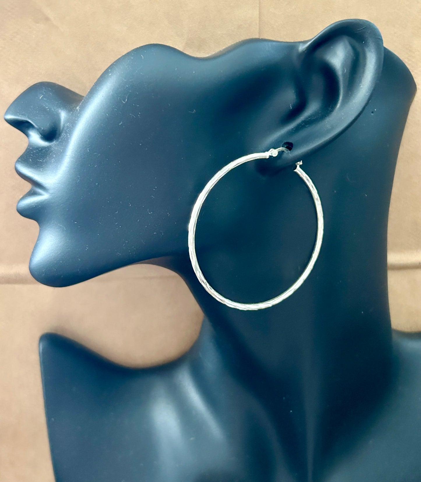 925 Sterling Silver Large Hoope Earrings Pierced