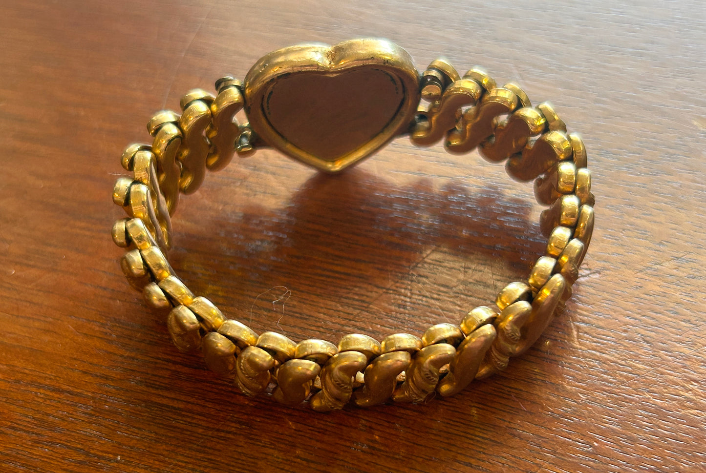 Vintage WWII Sweetheart Carmen Bracelet Expansion Stretch Heart Gold Filled