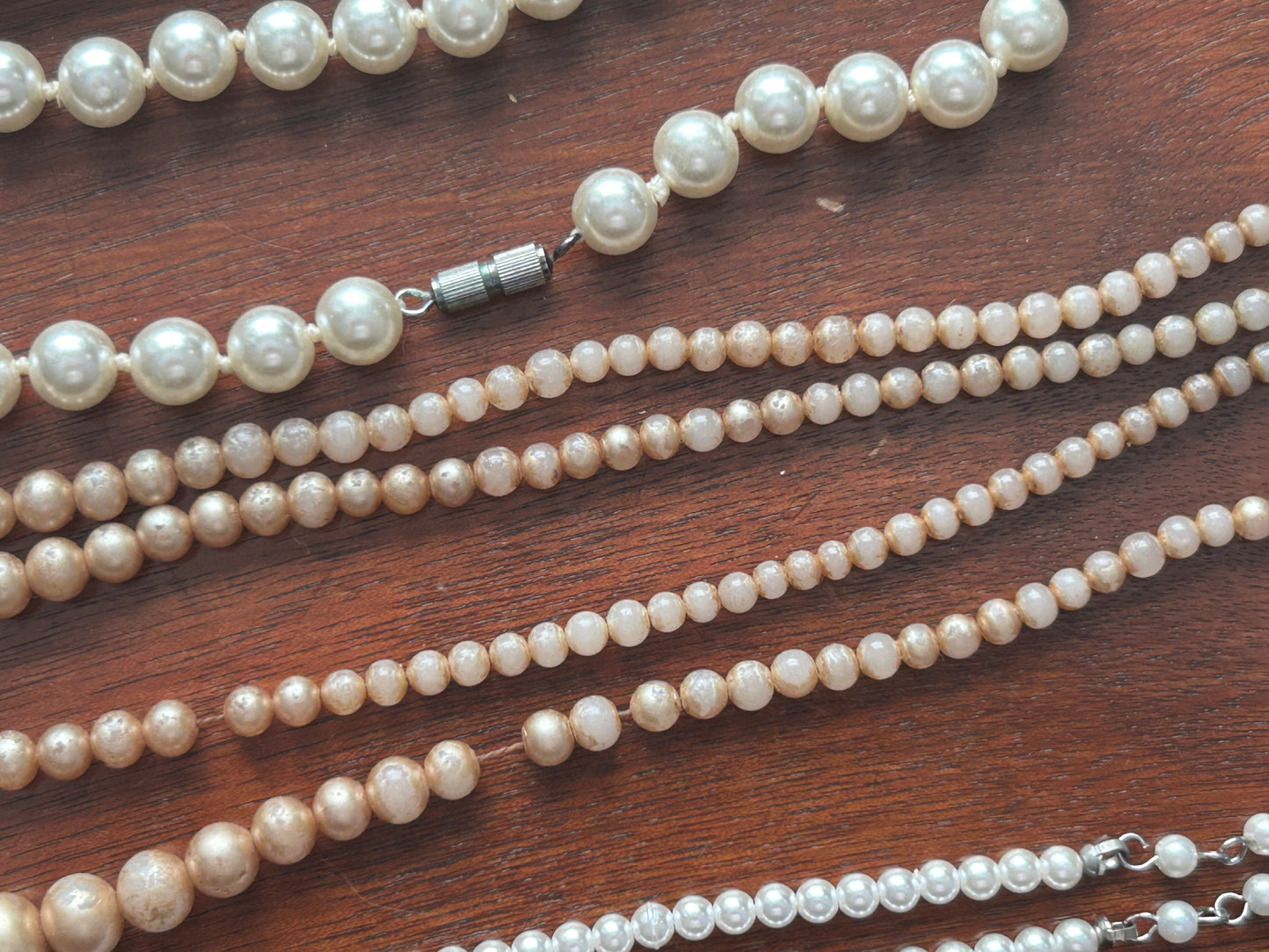 Vintage to Now Faux Pearl Necklace Lot Single Multistrand Opera Length