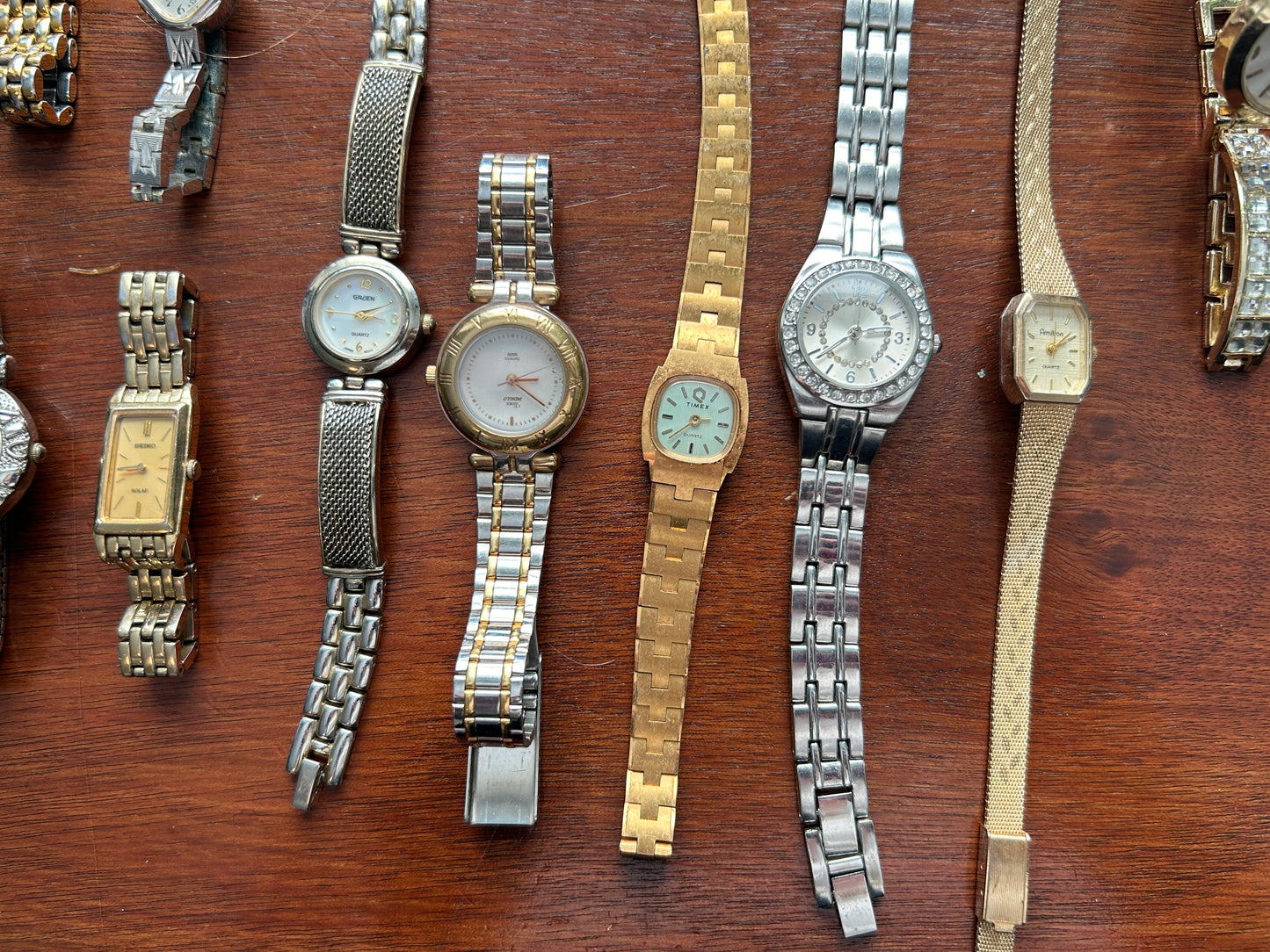 Vintage to Now Womans Watch Wristwatch Lot Gruen Armitron Gold Tone Elgin & More