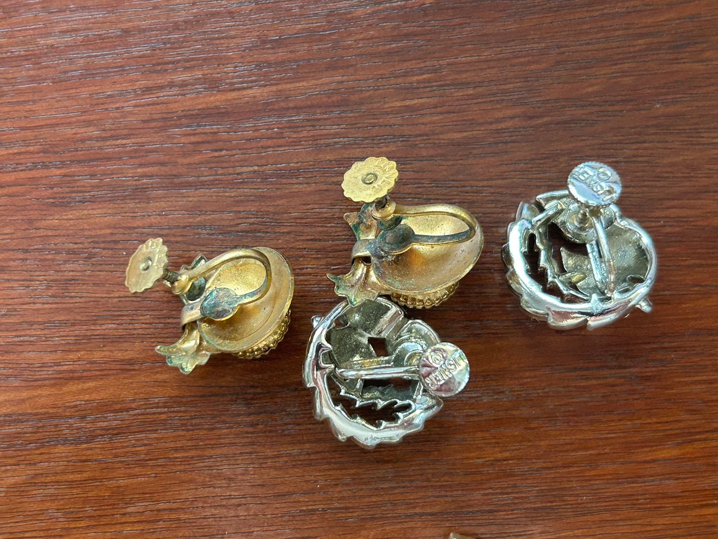 Vintage Designer Signed Earrings Trifari Coro Lisner Richelieu Moonglow Enamel