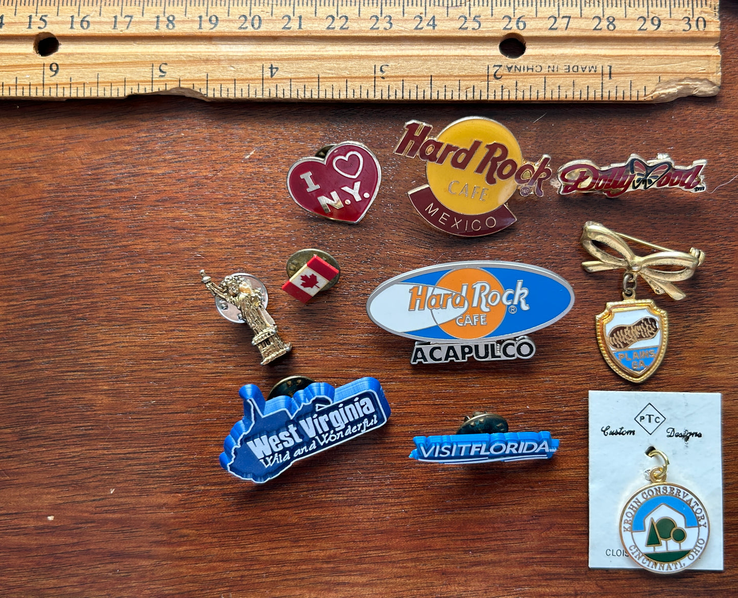 Vintage to Now Souvenir Travel Enamel Lapel Pins Pinbacks Brooches Hard Rock