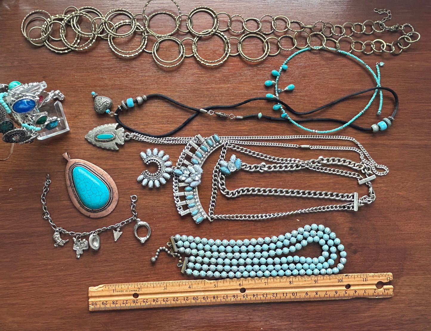 Vintage to Now Southwest Jewelry Lot Faux Turquoise Arrowhead Blue Necklaces