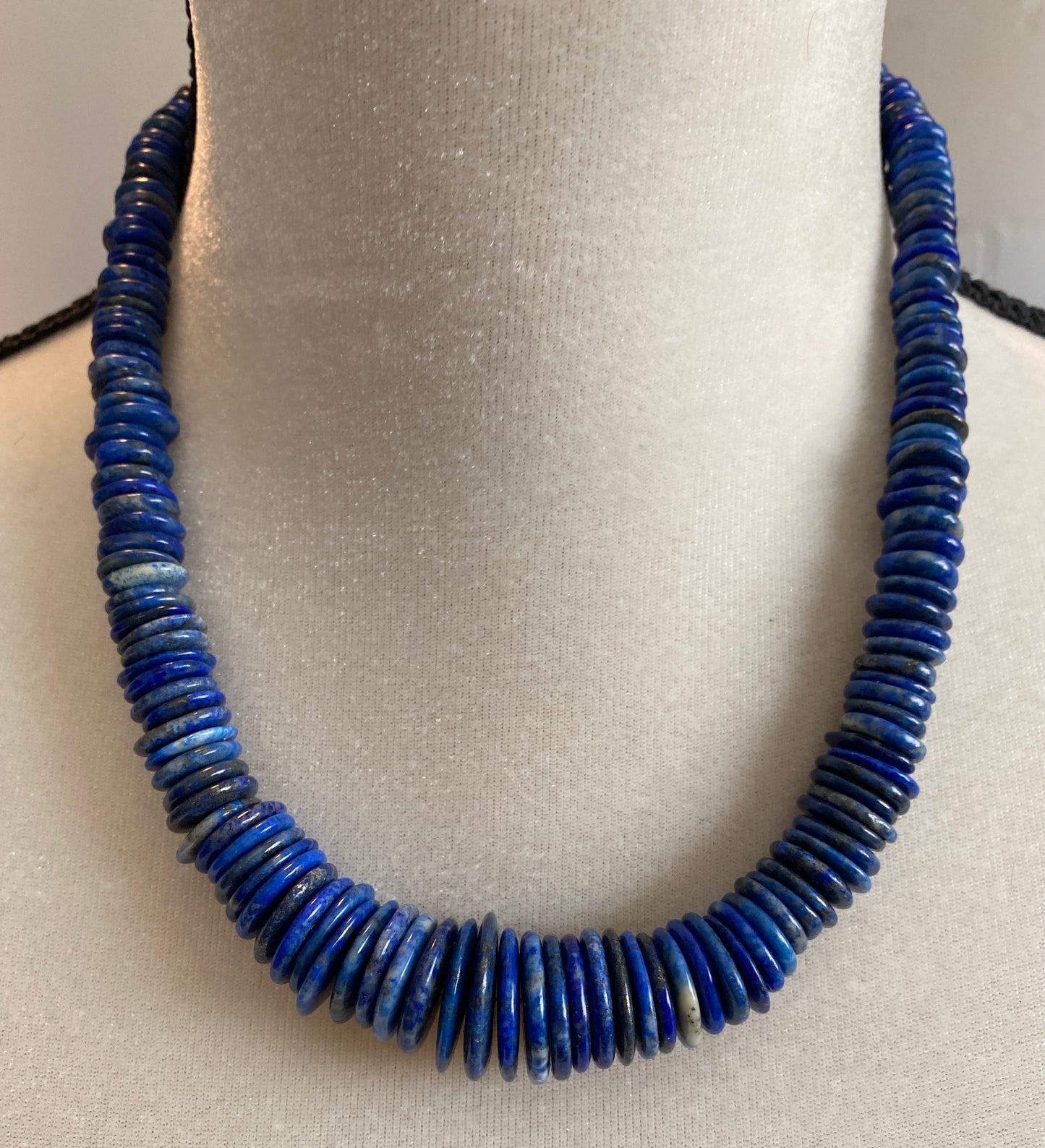 Carolyn Pollack Relios Lapis Graduated Disc Heishi Necklace