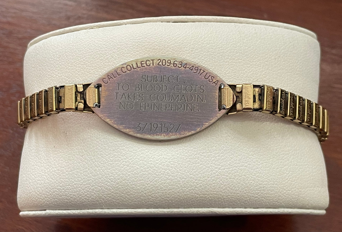 Vintage Gold Tone Medical Alert Bracelet