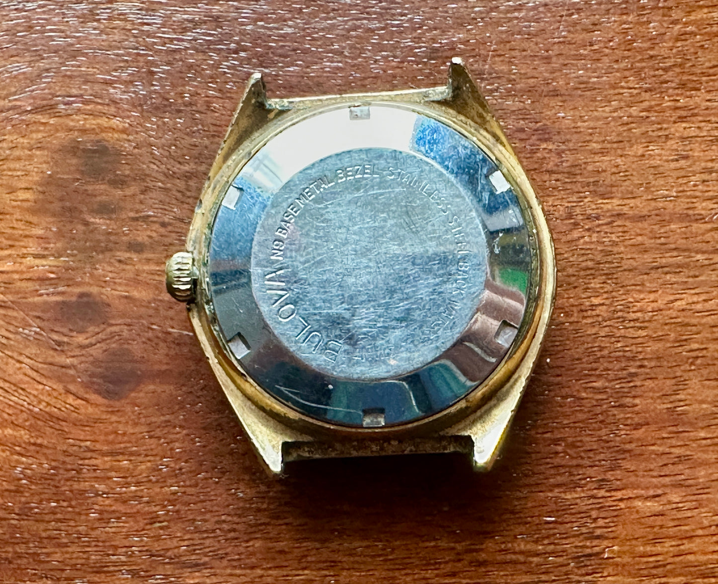 Vintage Bulova Automatic Set O Matic Dual Day Wristwatch Watch No Band Gold Tone