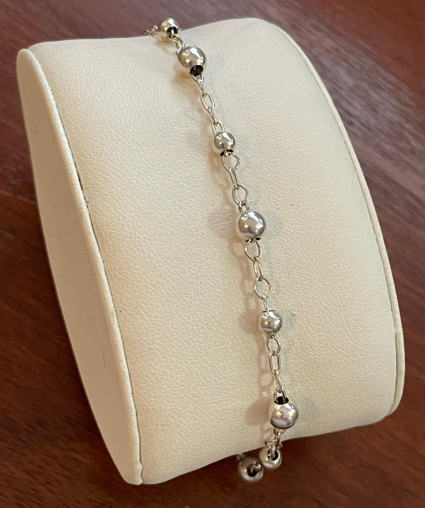 Vintage Sterling Silver Ball and Link Chain Bracelet