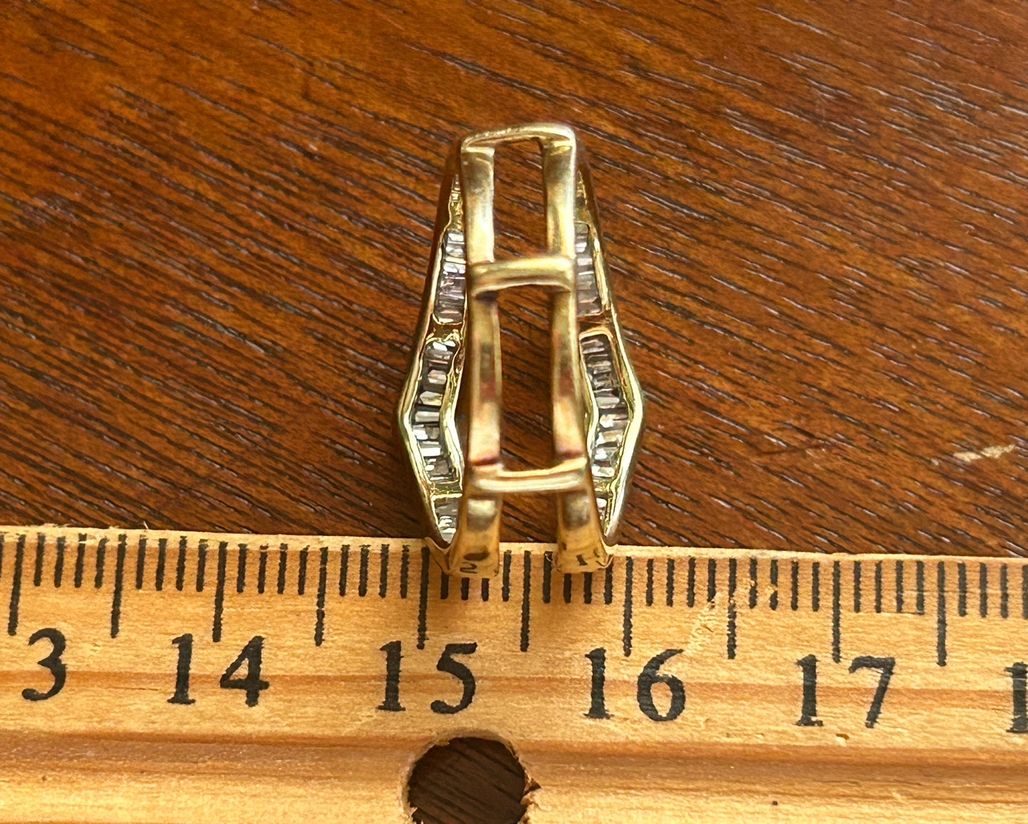 14k Yellow Gold 1/2ctw Baguette Diamond Wedding Band Enhancer Ring Sz 6.75