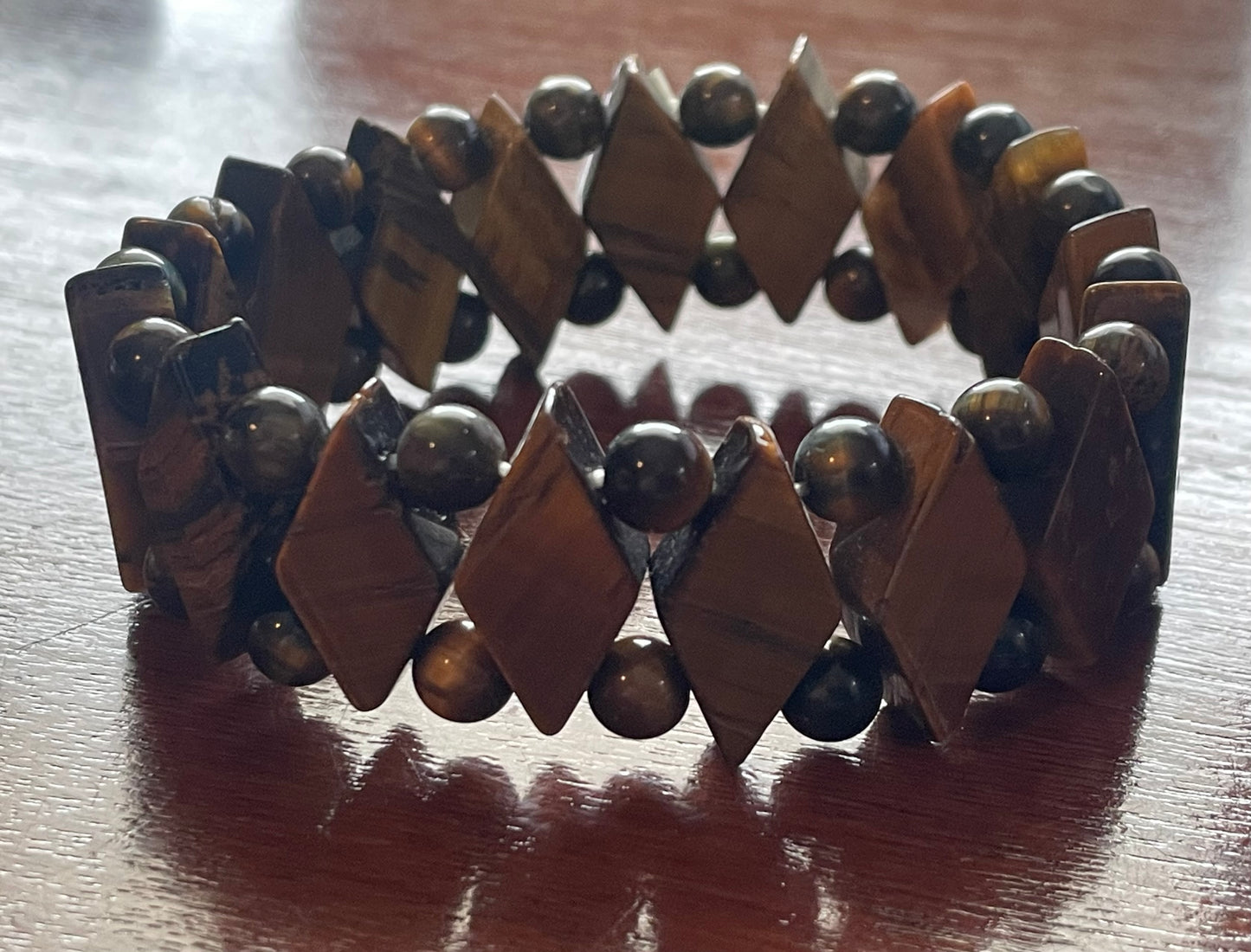 Vintage Stretch Tiger's Eye Princess Bracelet Made in Italy