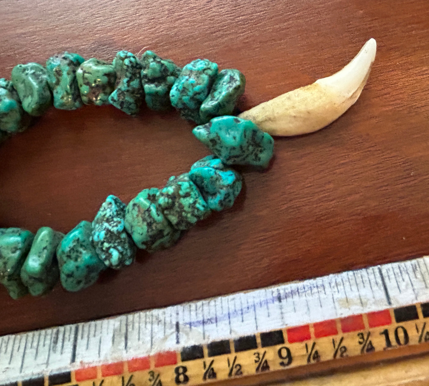 Vintage Heishi Shell Chunky Turquoise Claw Necklace