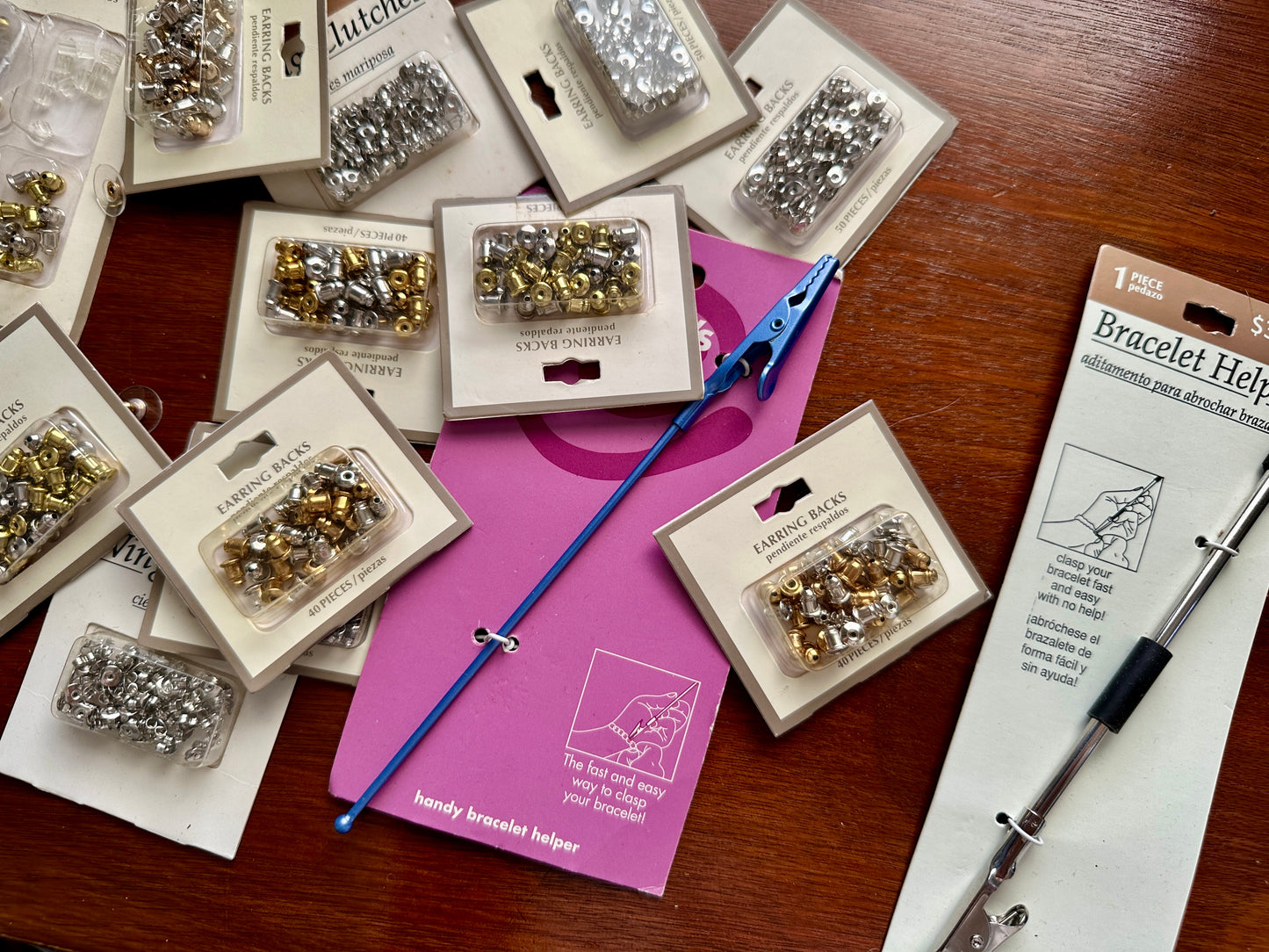 Lot of New in Package Jewelry Findings Tools Backers