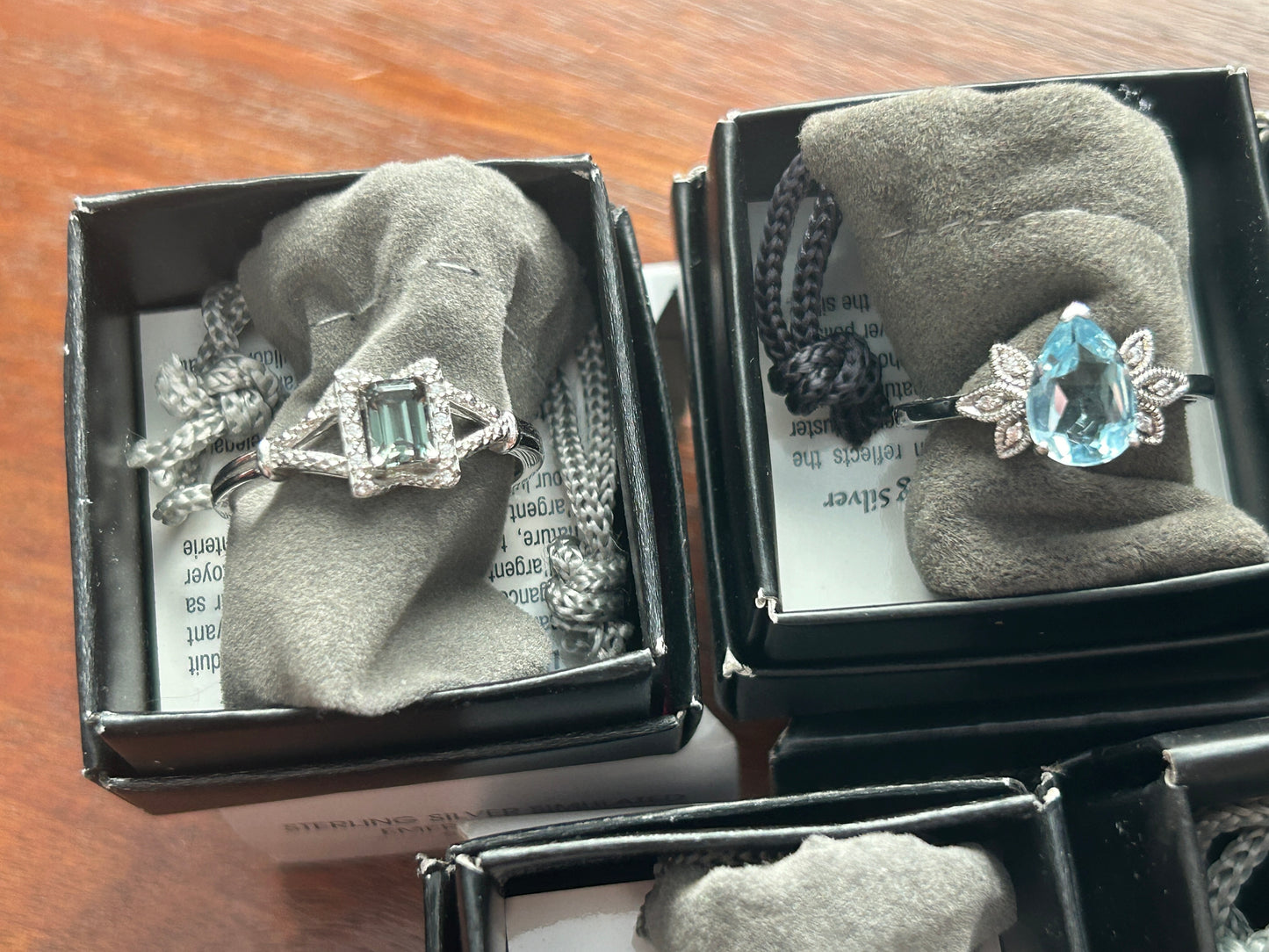 Lot of 5 Avon Sterling Silver 925 Rings All Sz 10 Cocktail Rhinestone Stones