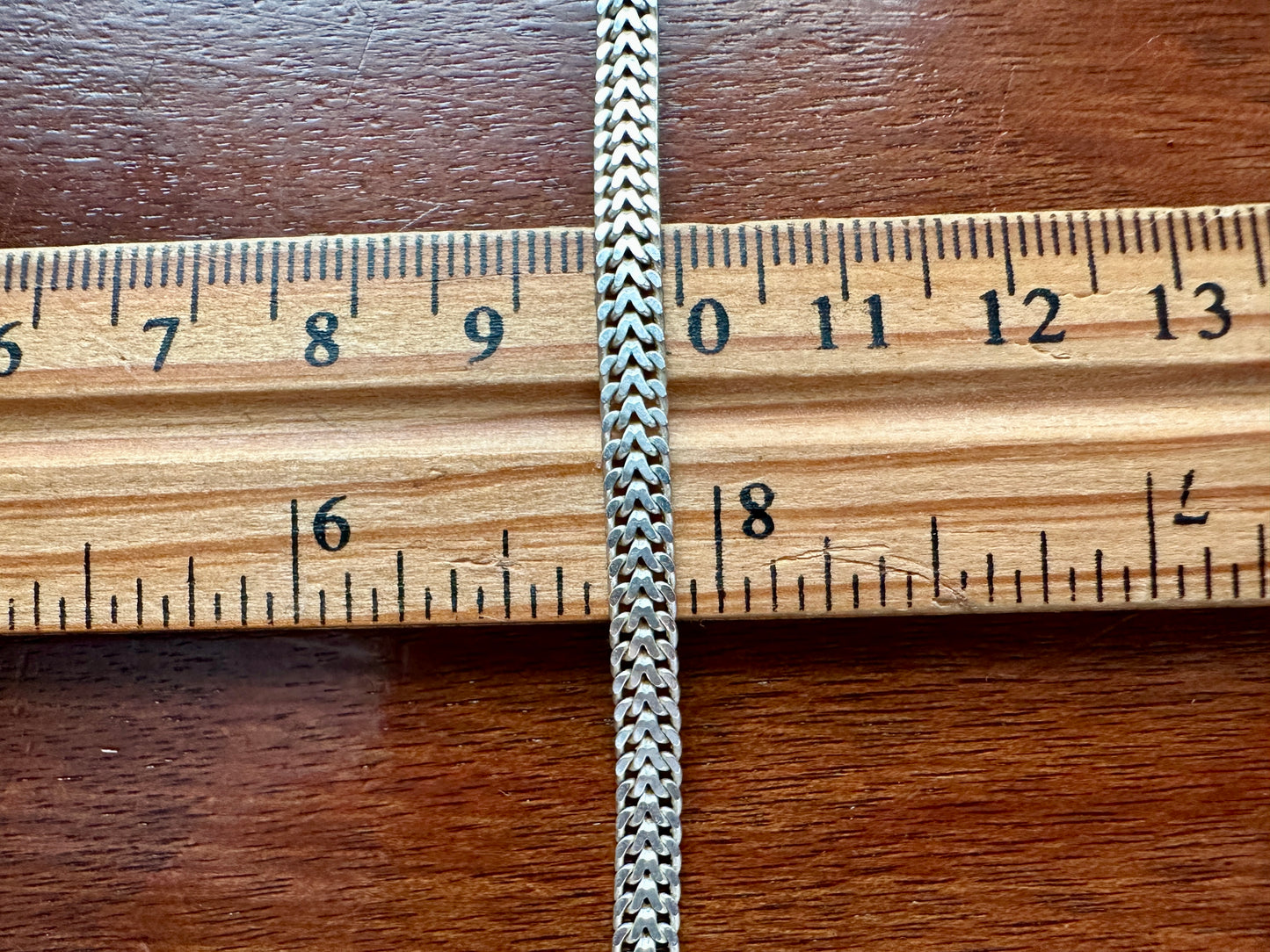 Signed Milor Sterling Silver 925 Flat Chain Link Necklace 24" Long x 4mm Wide
