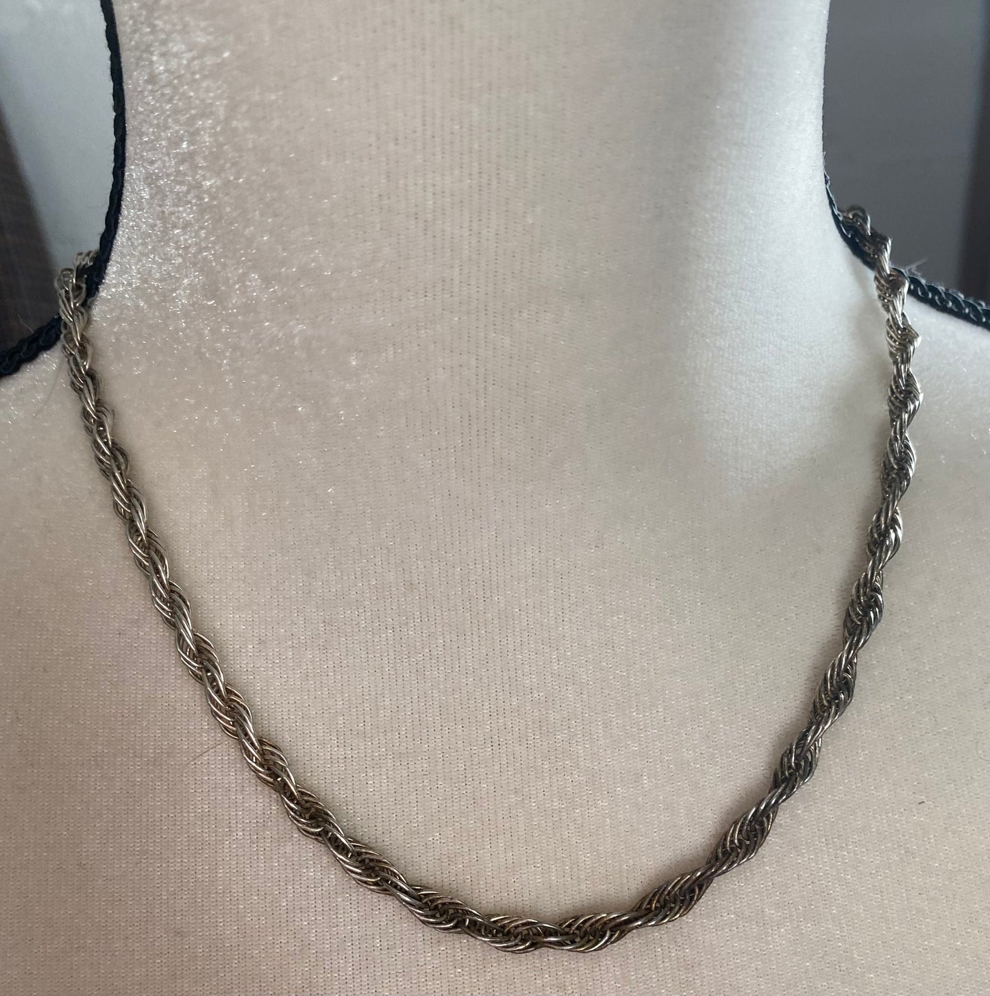 Sterling Silver 925 Chunky Chain Link Necklace 18" Long x 5mm Wide