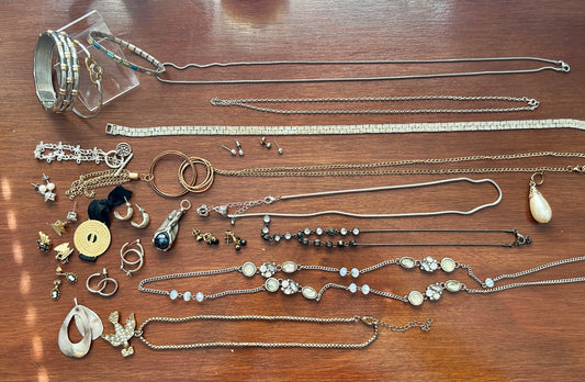 Vintage to Now Jewelry Lot Stud Earrings Necklaces Bracelets Pendants Silver