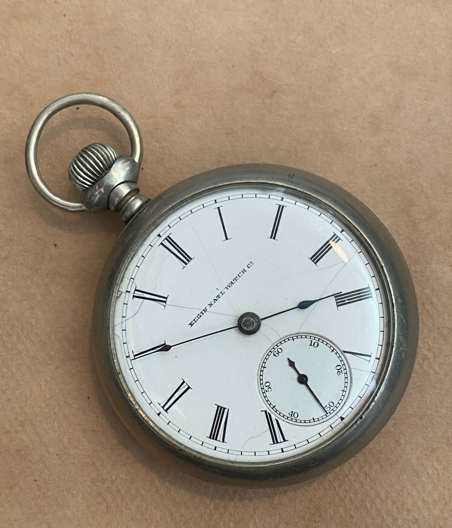 Antique Elgin Pocket Watch 1910 7J Open face 18s Silveroid