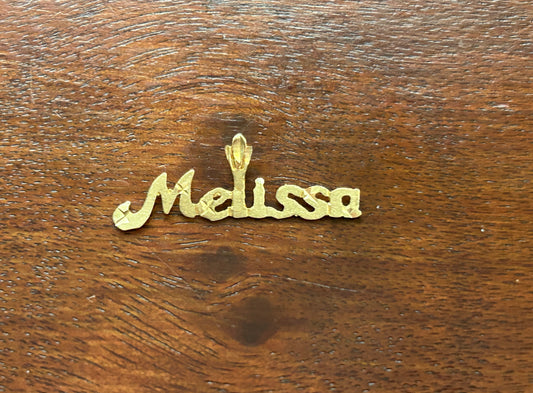 14k Yellow Gold MELISSA Name Necklace Pendant Charm