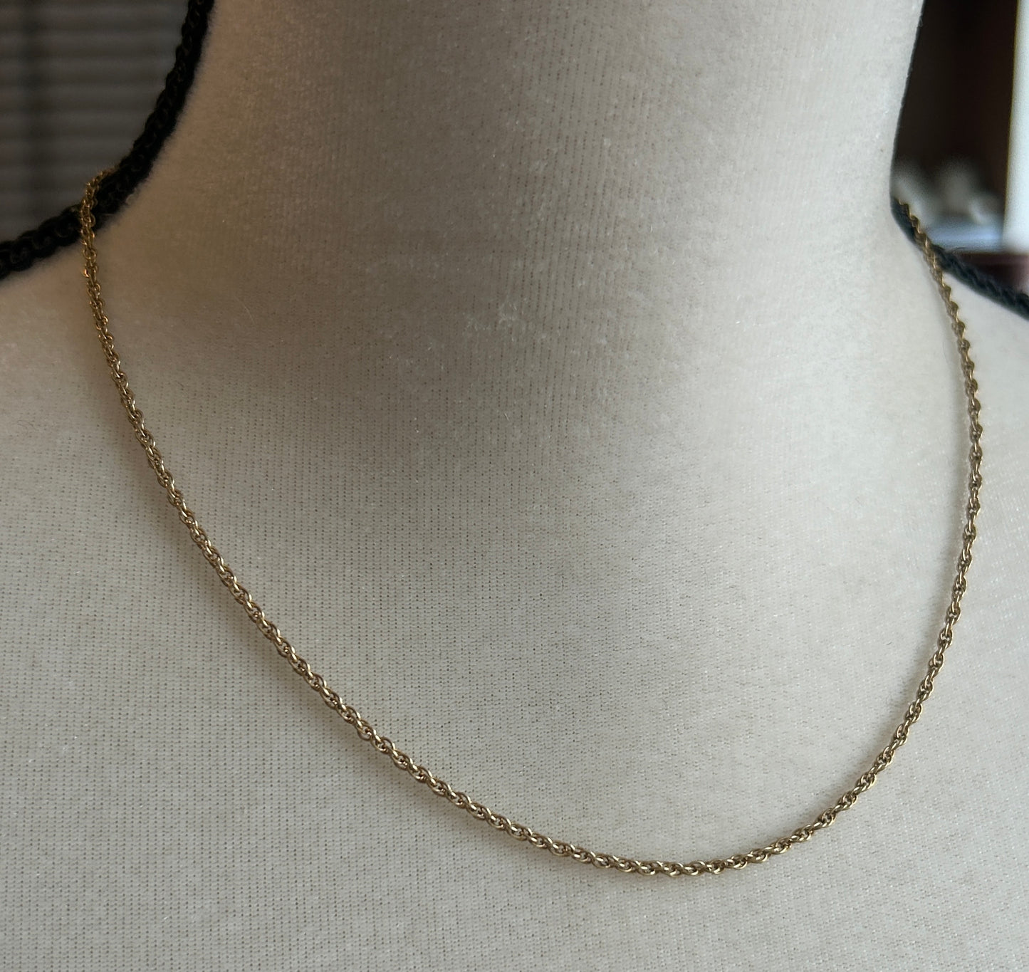 Vintage 1/20 12k Yellow Gold Filled Chain Necklace 18" Long x 2mm Wide