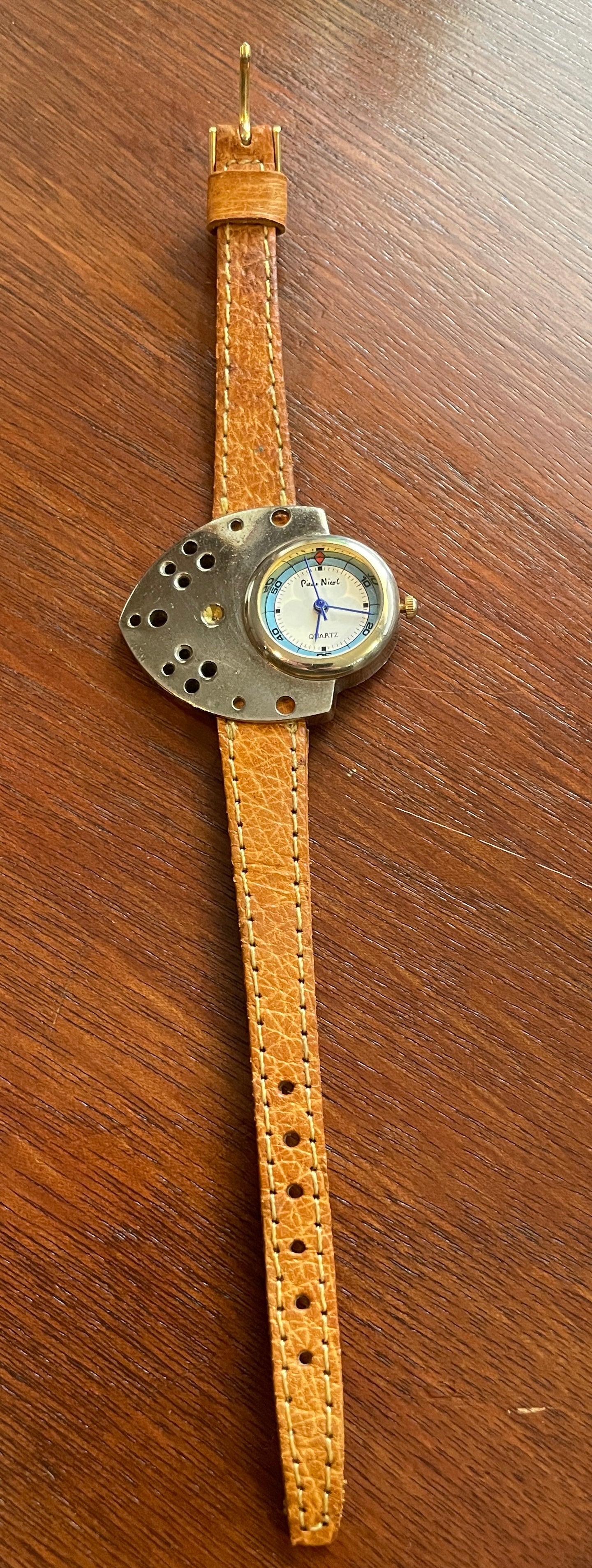 Vintage Piere Nicol Watch Genuine Pigskin Made in Hong Kong