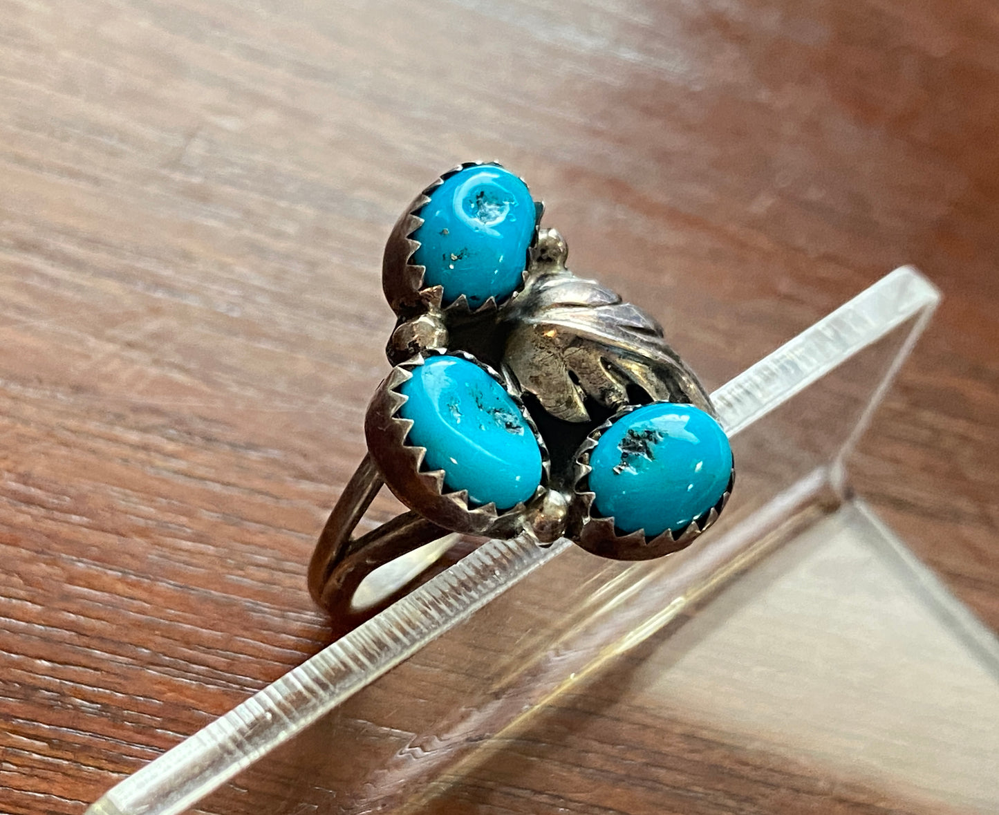 Vintage Old Pawn Sterling Silver 925 Turquoise Ring Sz 5