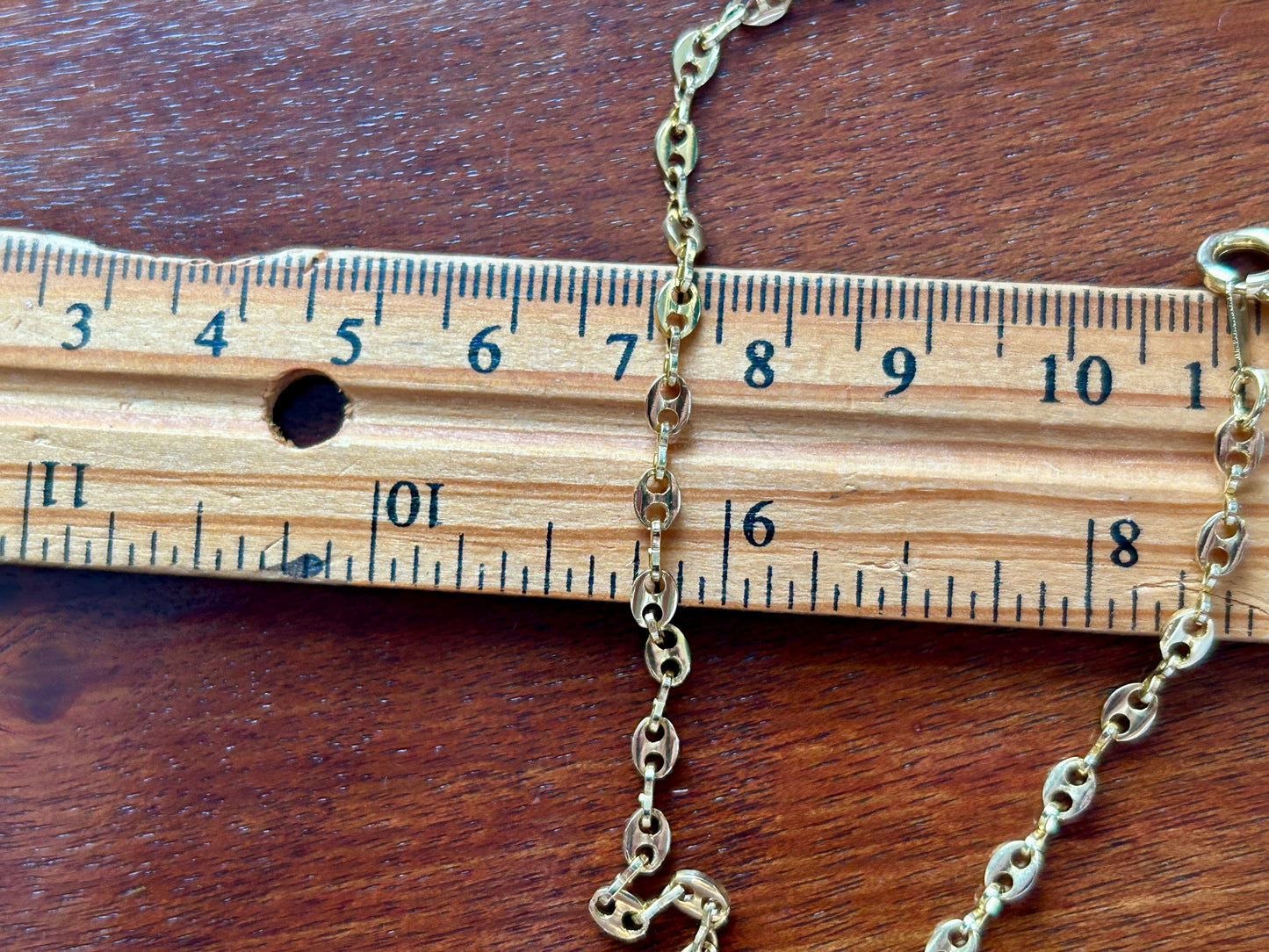 Gold Tone Anchor Chain Link Necklace 23.5" Long