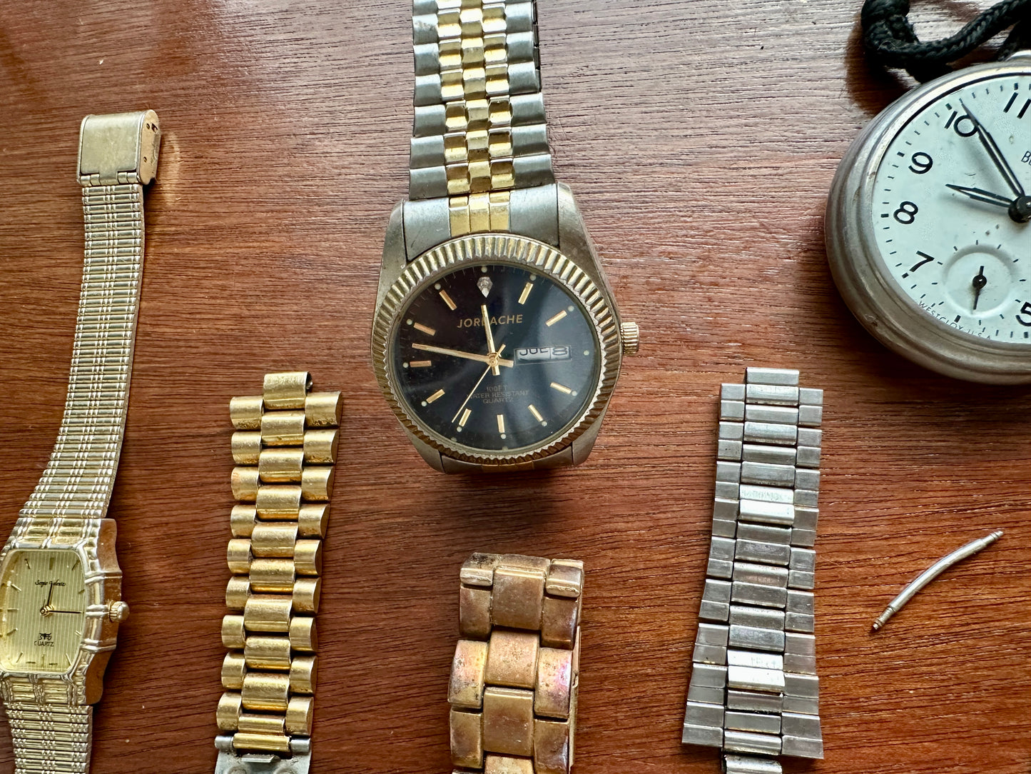 Mixed Lot Vintage to Now Wristwatch Pocket Watch Lot Gold Silver Tone Bands More