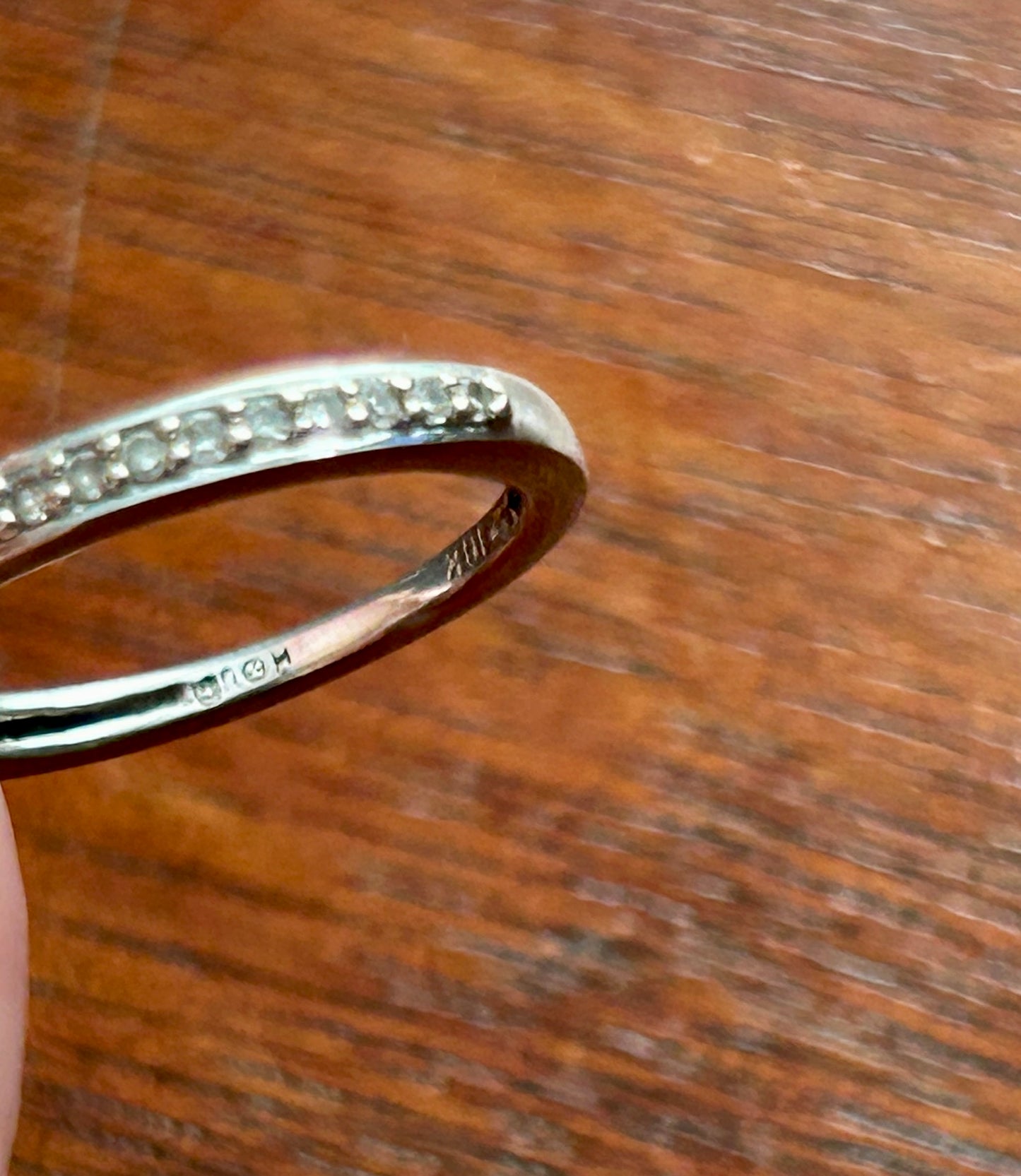 10k White Gold Diamond Wedding Band Ring Sz 3.75