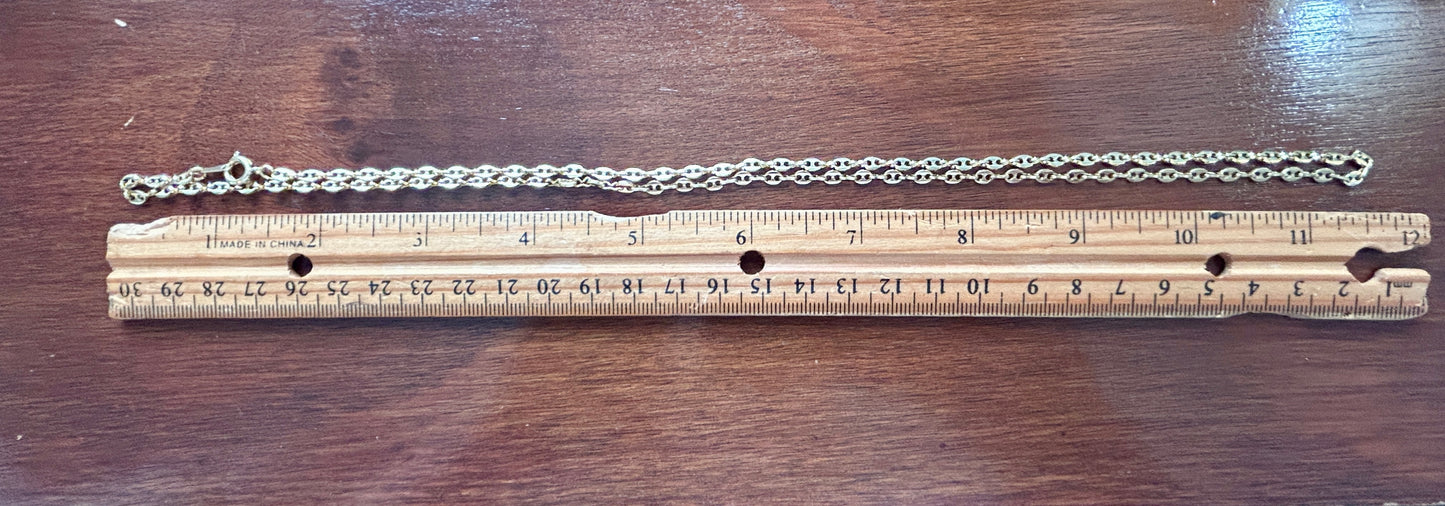 Gold Tone Anchor Chain Link Necklace 23.5" Long