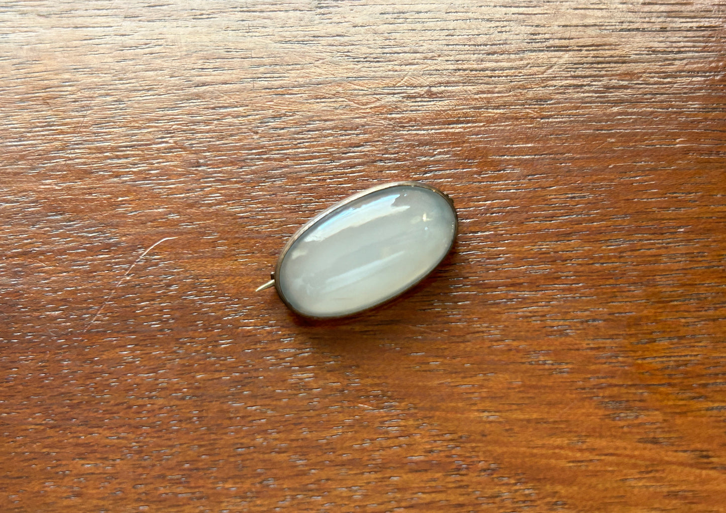 Vintage Antique Gold Moonstone Cabochon Brooch Pin