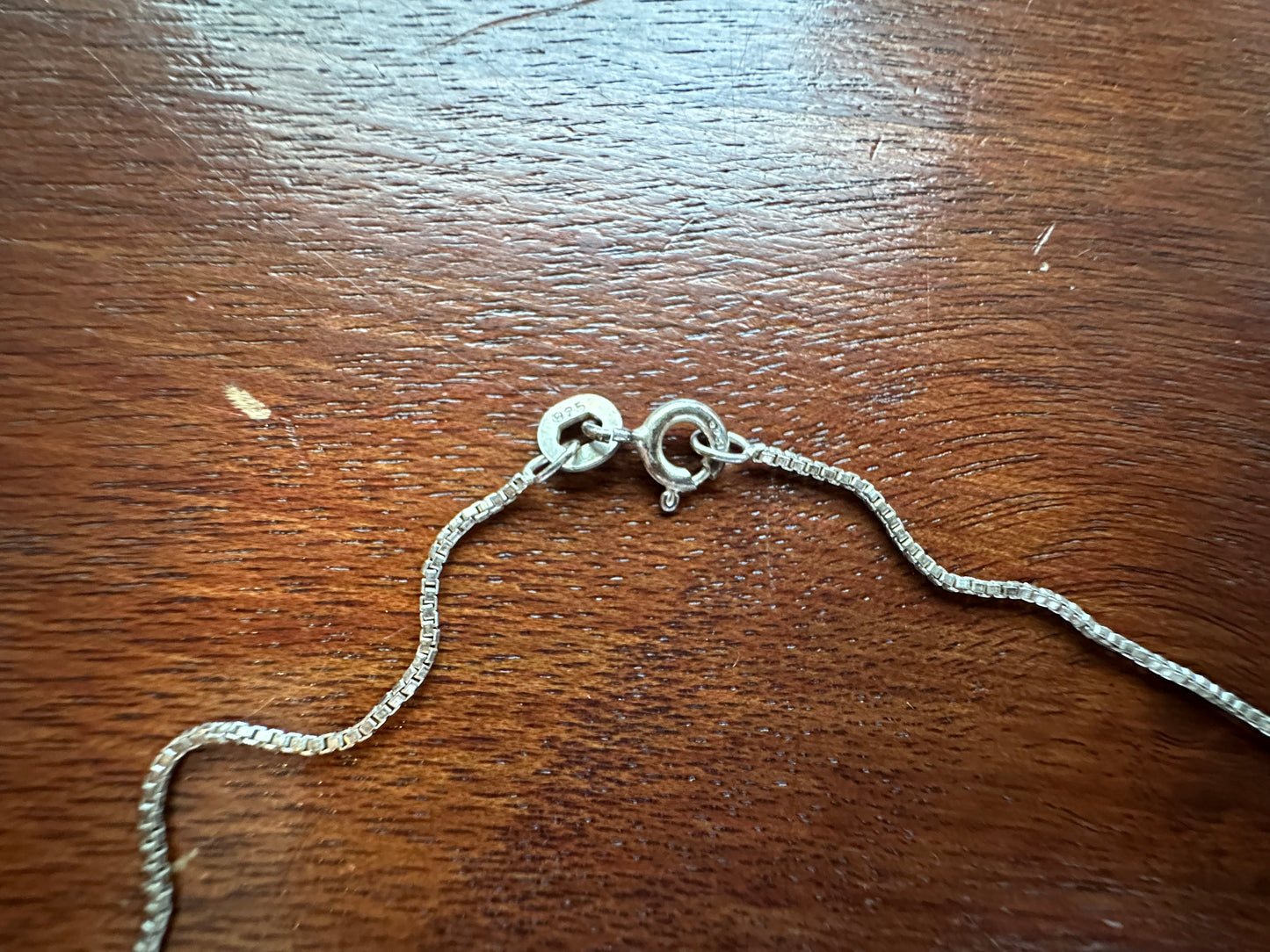 Sterling Silver 925 Box Chain Horse Horseshoe Cubic Zirconia Pendant Necklace