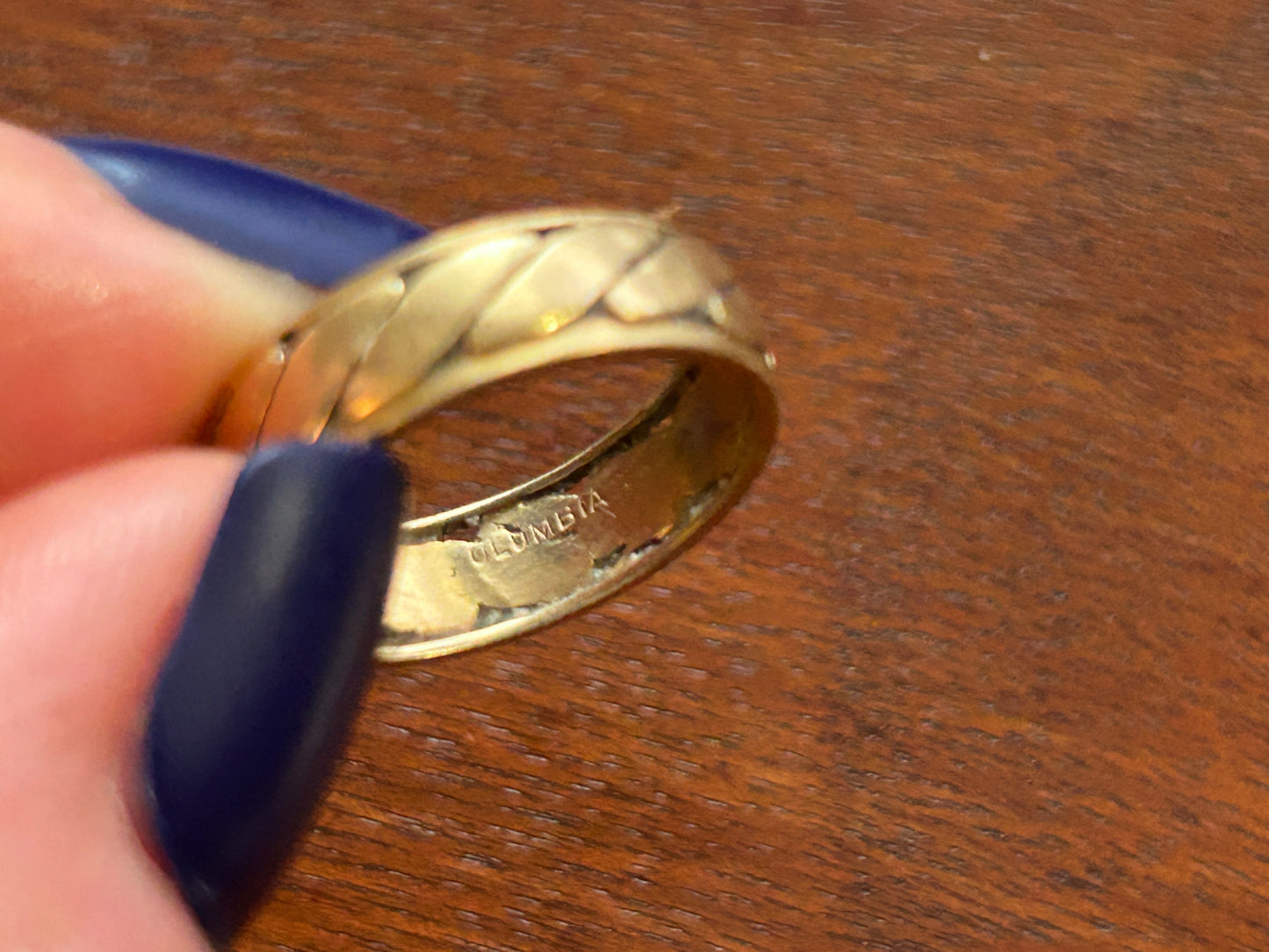 Vintage 14k Yellow Gold Wide Wedding Band Ring Sz 7.5