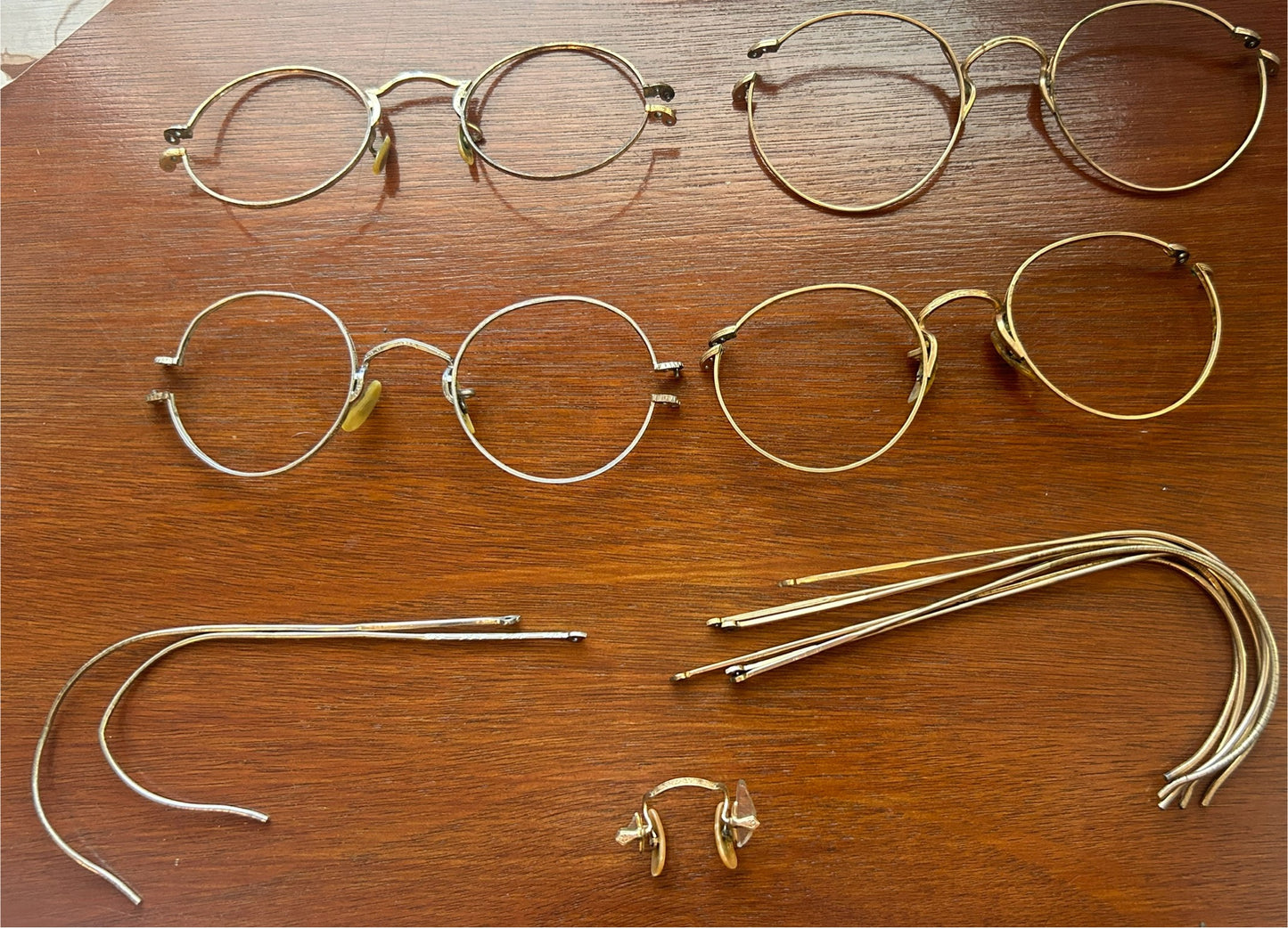 Vintage Antique 1/10 12k Gold Filled Spectacle Glasses Parts SCRAP Lot