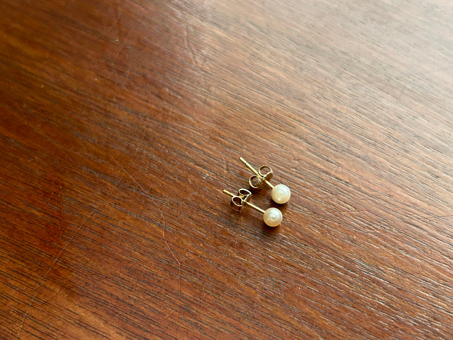 JCM 14k Yellow Gold 4mm Pearl Stud Pierced Earrings