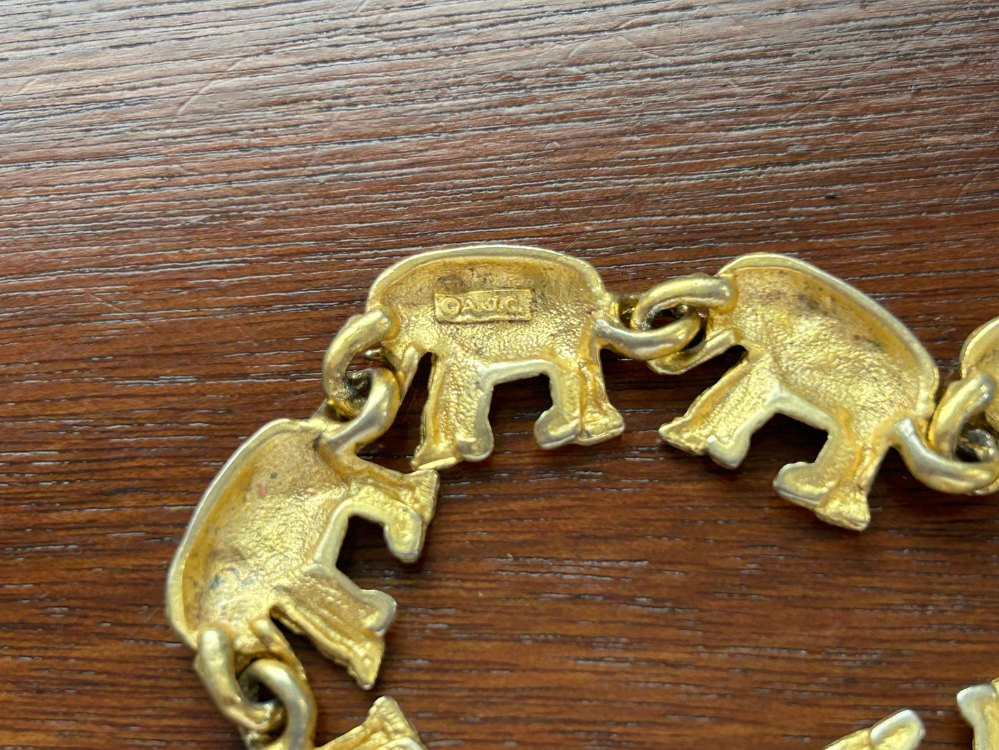 Vintage Elephant Animal Brooch Pin Bracelet  Lot Enamel Gold Tone Rhinestones