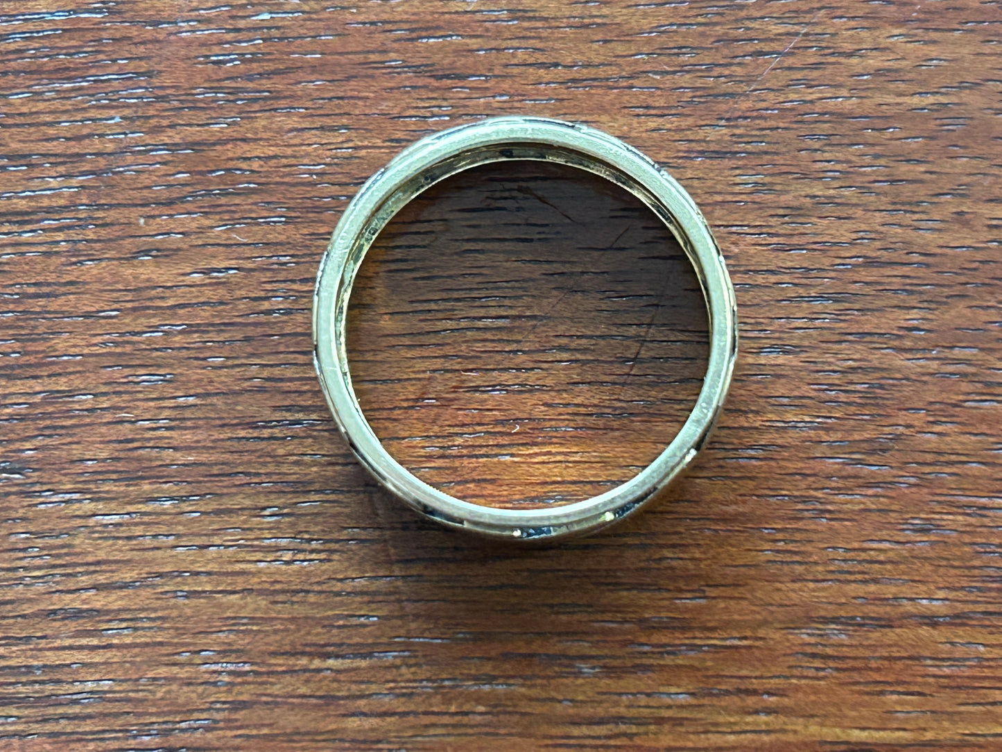 Vintage 14k Yellow Gold Wide Wedding Band Ring Sz 7.5