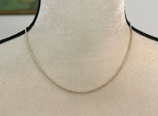 Sterling Silver 925 Twist Chain Necklace 2mm Wide x 18" Long