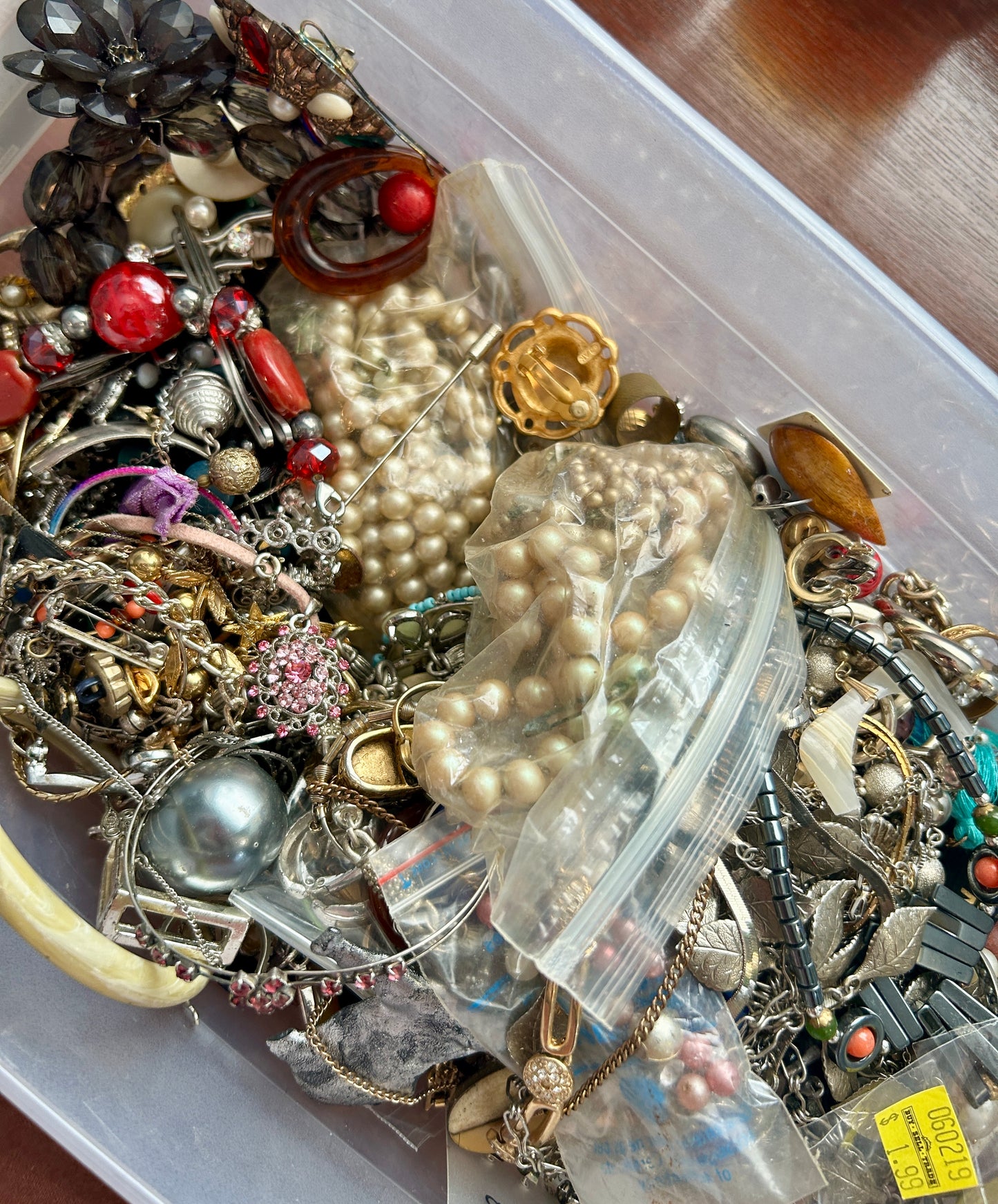 Vintage to Now Jewlery Lot Rhinestone Bead Harvest Crafts Gold Silver Over 5lbs