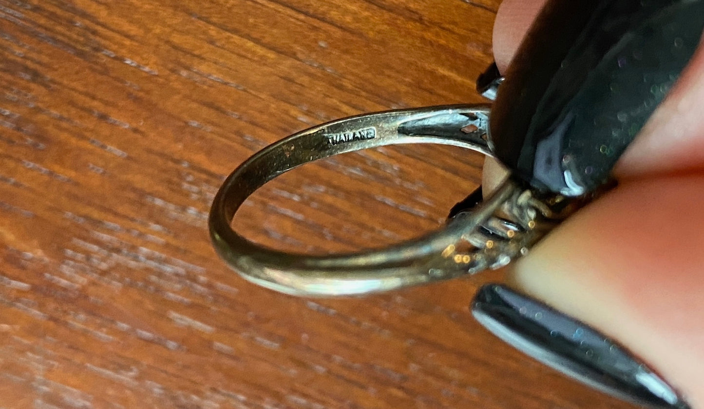 Designer CNA Sterling Silver 925 Peridot Ring Sz 7.75