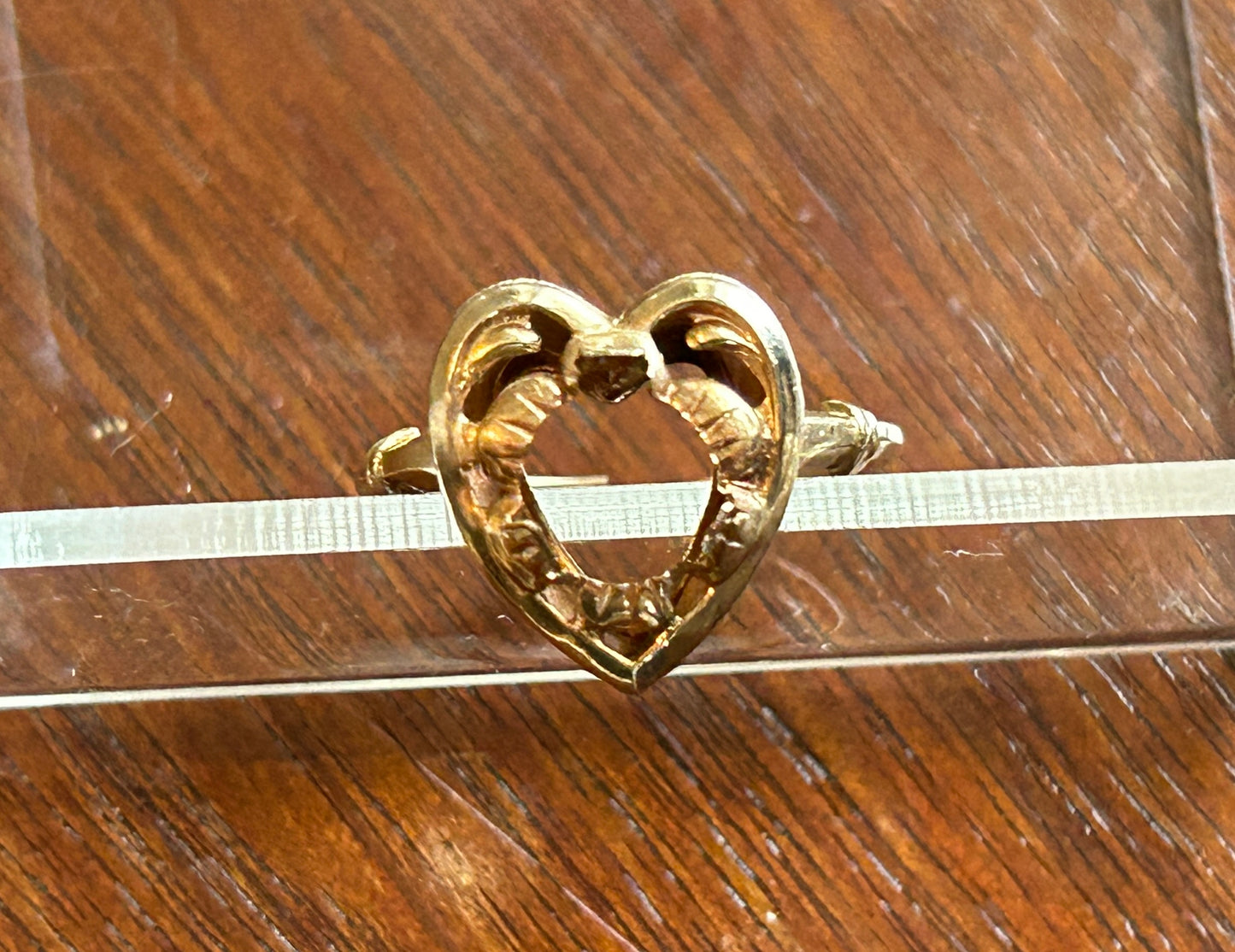 Vintage 10k Yellow Gold Heart Shaped Ring Setting DAMAGED