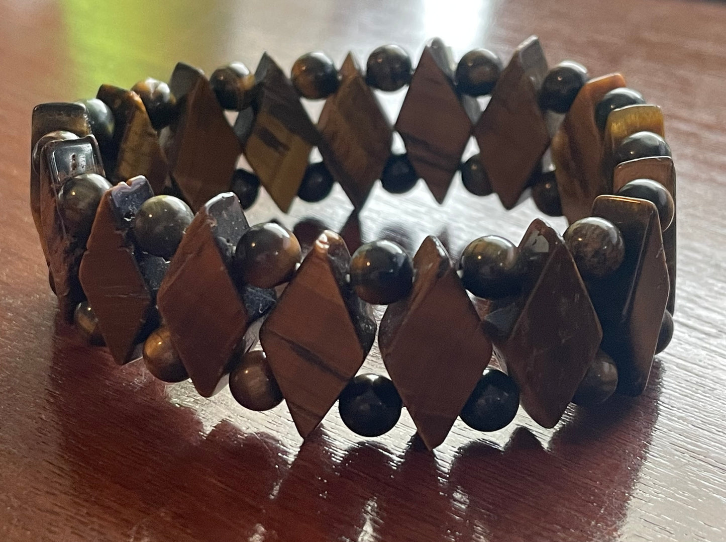 Vintage Stretch Tiger's Eye Princess Bracelet Made in Italy