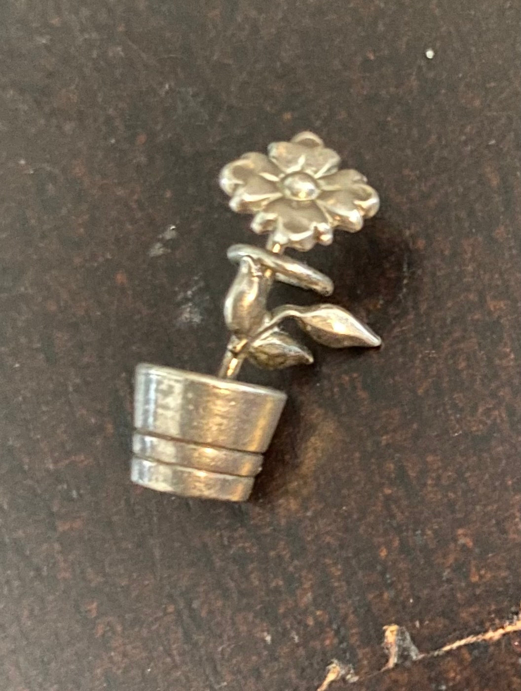 Sterling Silver 925 Flower Pot Charm