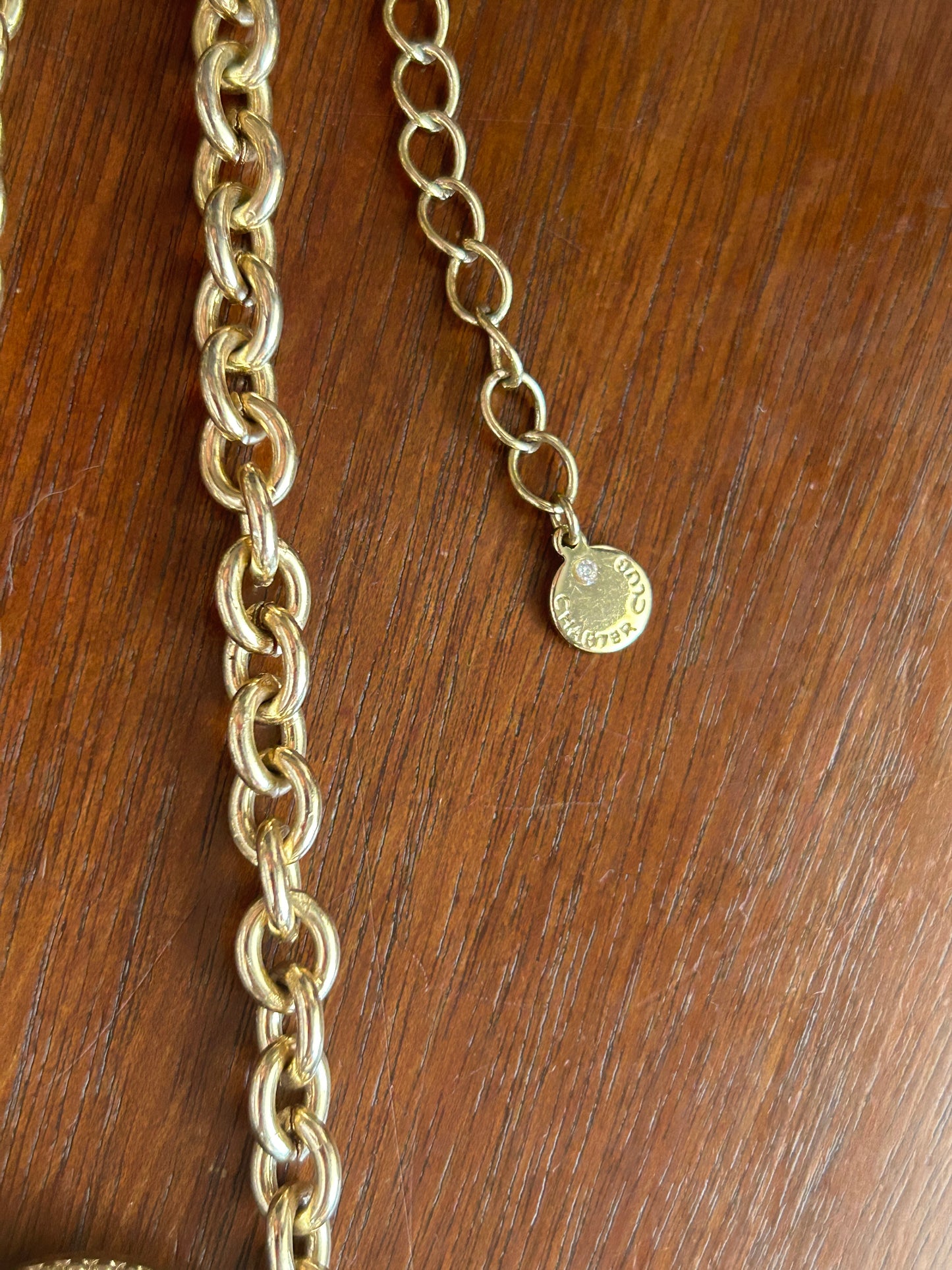 Charter Club Gold Tone Multicolor Rhinestone Medallion Adjustable Necklace