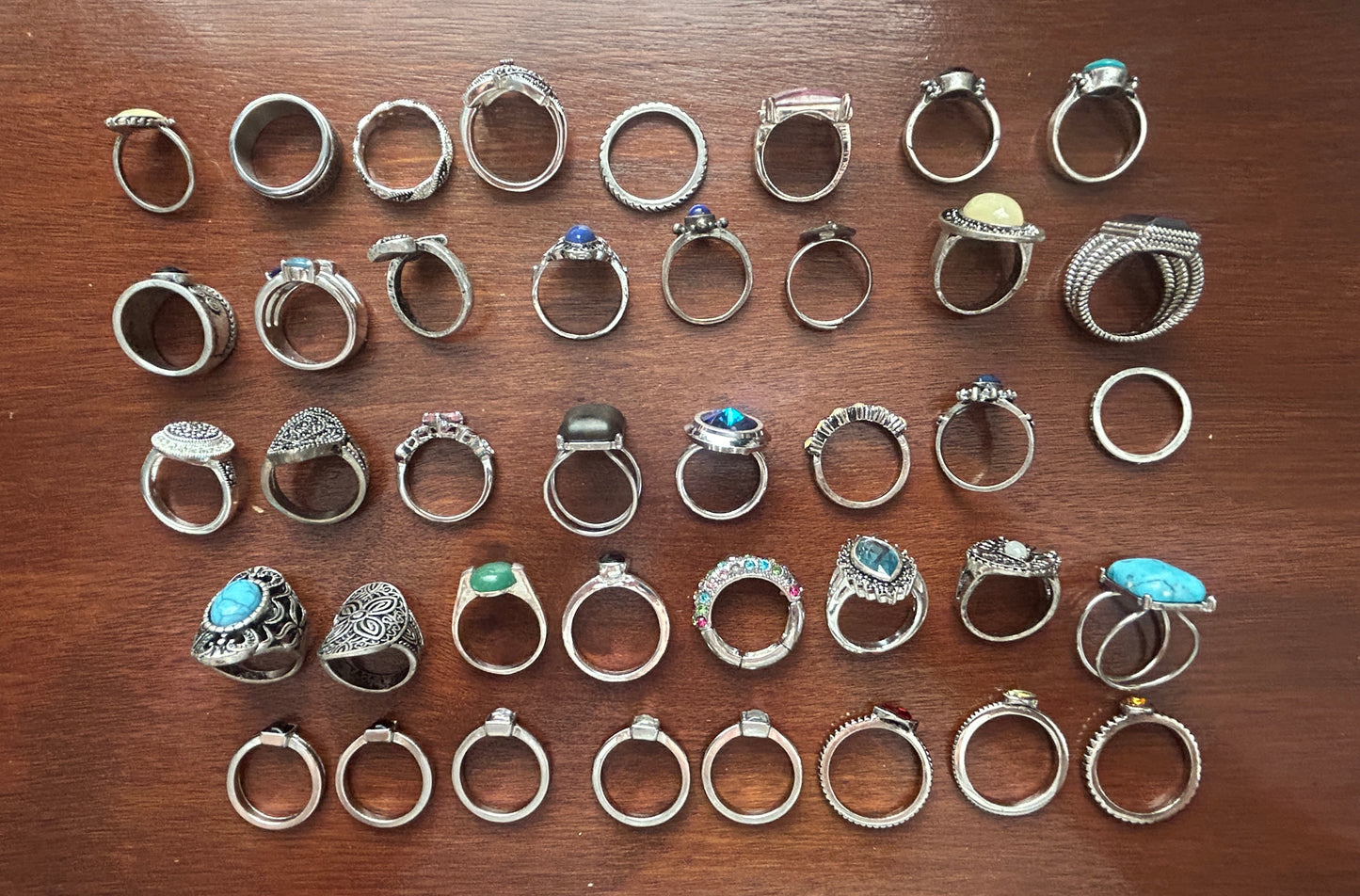 Vintage Now Cocktail Stacker Ring Lot Rhinestones Avon Sarah Coventry Lia Sophia