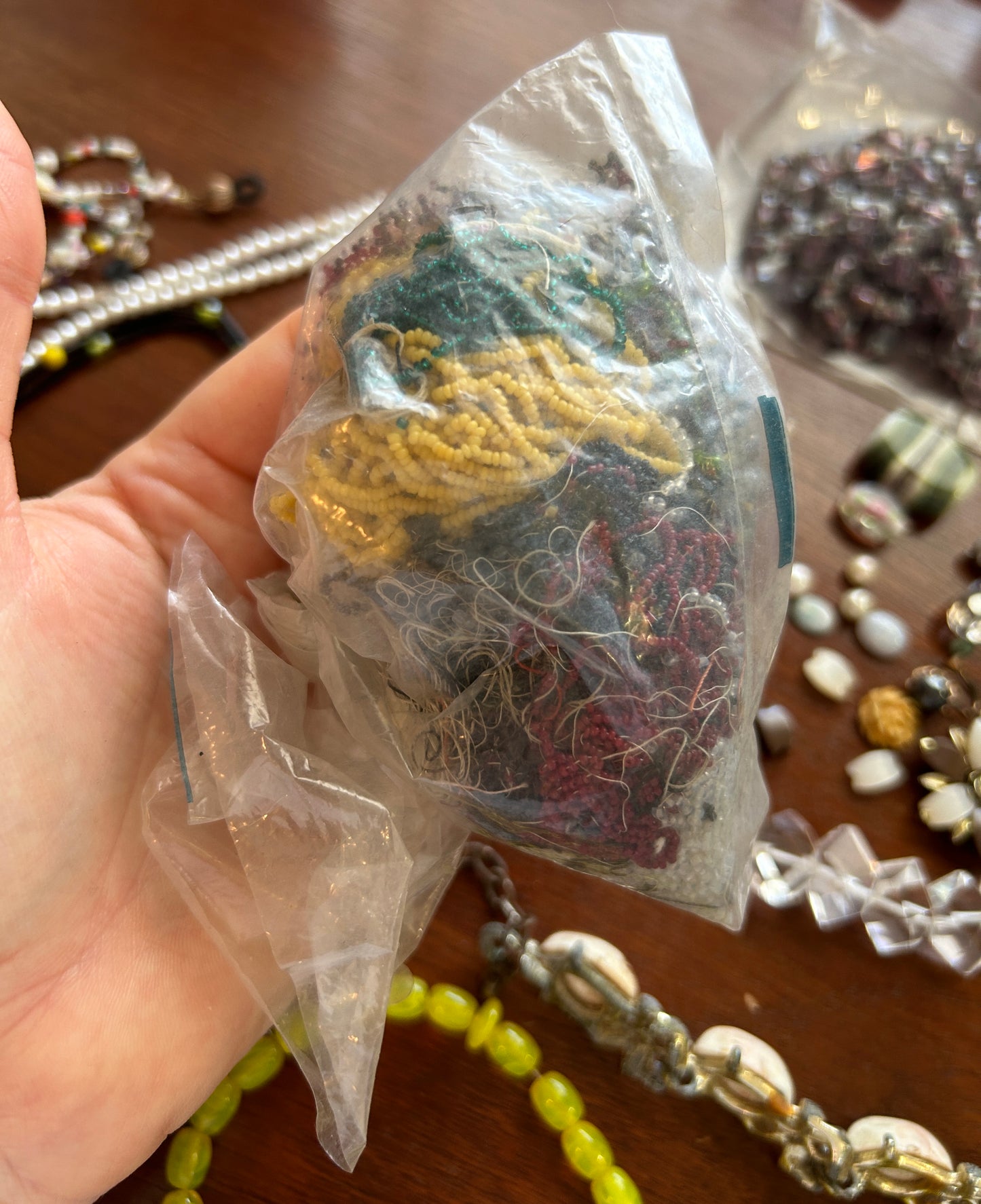 Jewelry Bead Lot Glass Seed Bead Thermoset Vintage Plastic Harvest Repair Crafts